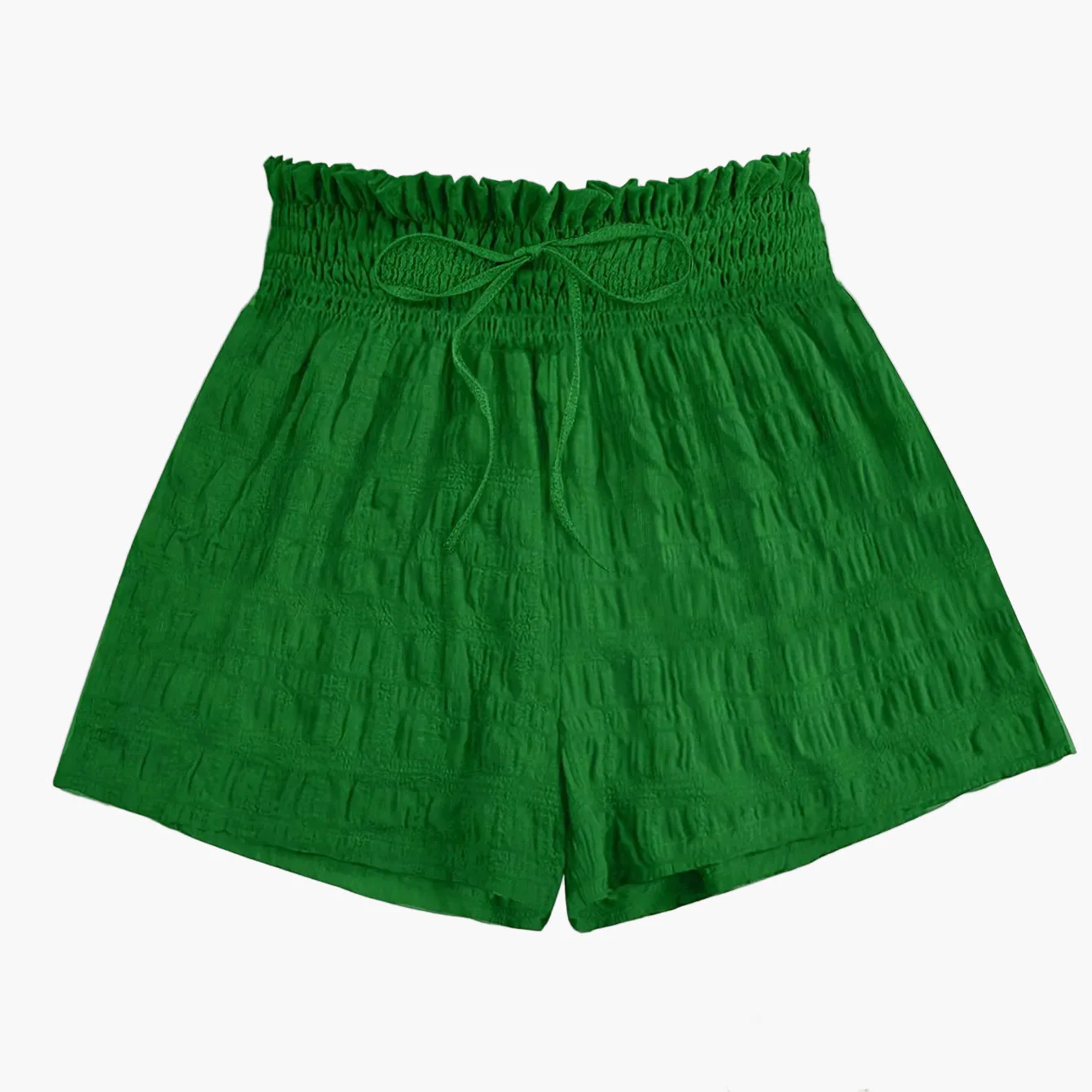 Short ample taille haute à smocks pour femme, style décontracté été - Image 15
