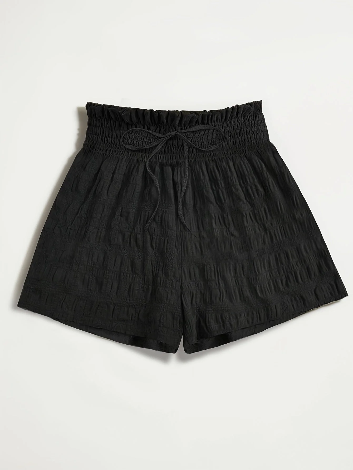 Short ample taille haute à smocks pour femme, style décontracté été - Image 6