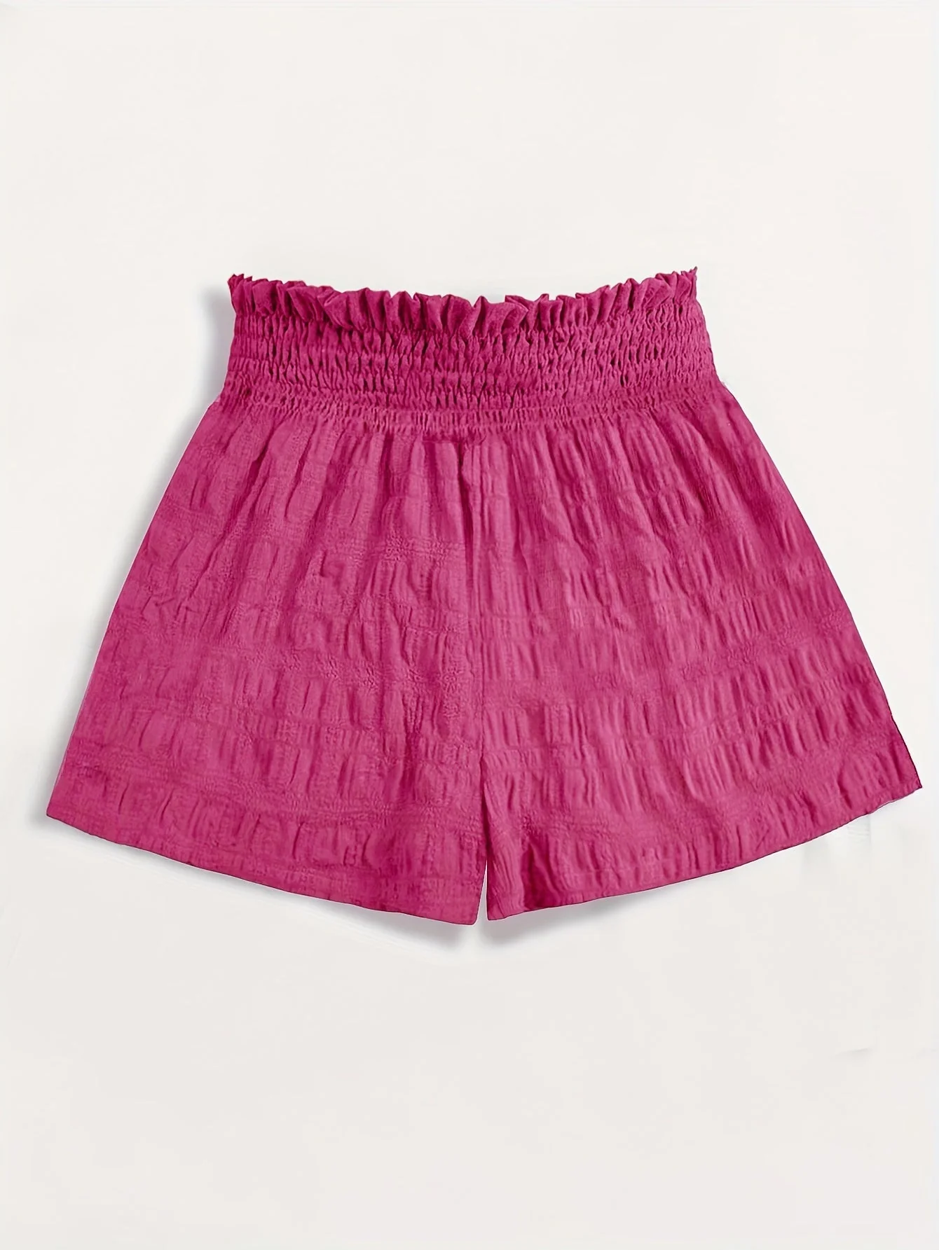 Short ample taille haute à smocks pour femme, style décontracté été - Image 7