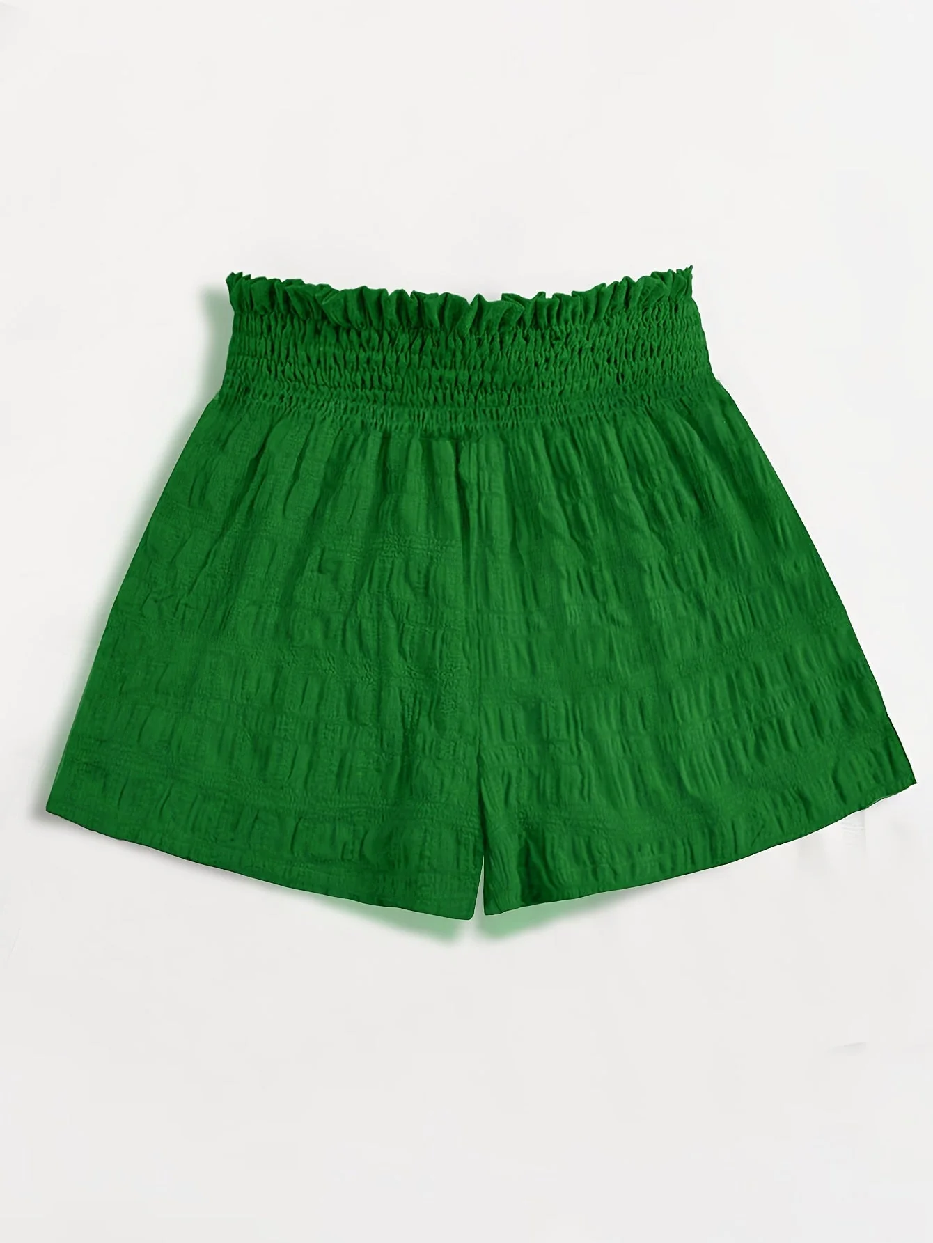 Short ample taille haute à smocks pour femme, style décontracté été - Image 8