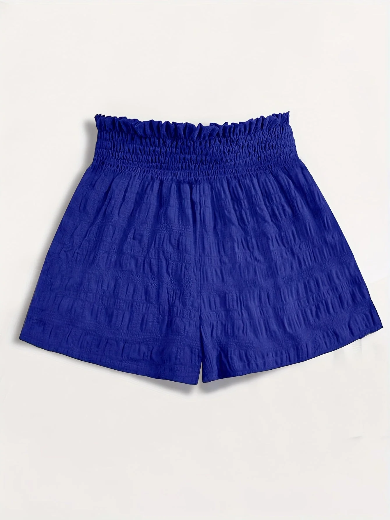 Short ample taille haute à smocks pour femme, style décontracté été - Image 9