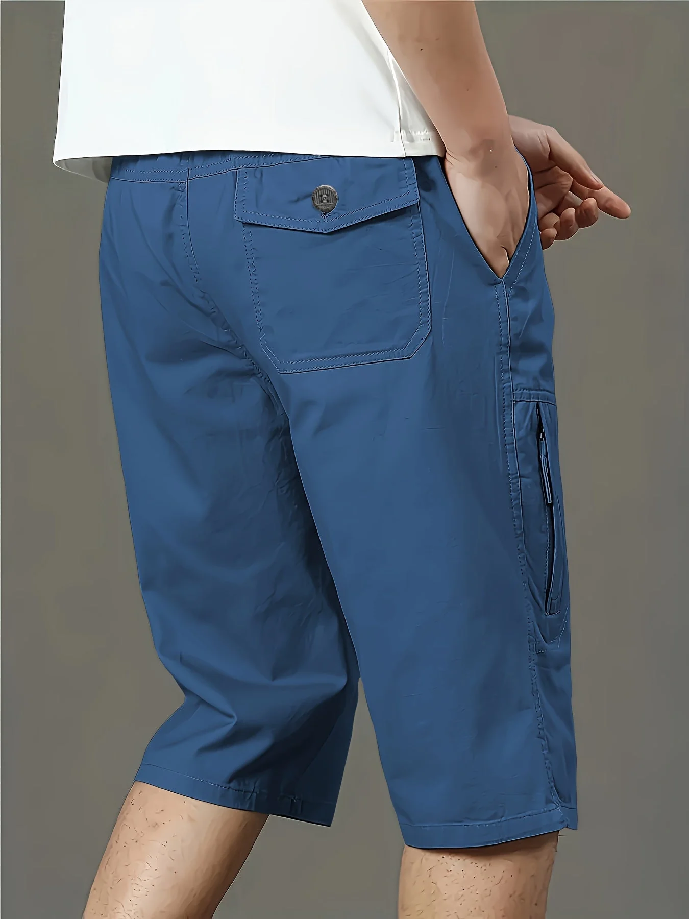 Short bermuda décontracté pour homme style outdoor avec poches zippées - idéal quotidien et loisirs - Image 7