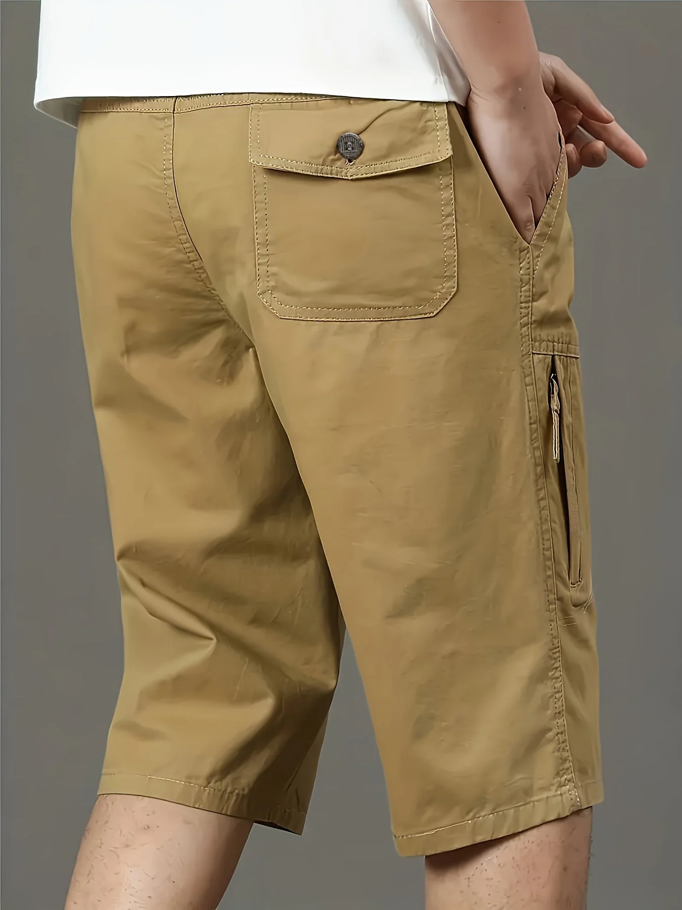 Short bermuda décontracté pour homme style outdoor avec poches zippées - idéal quotidien et loisirs - Image 8