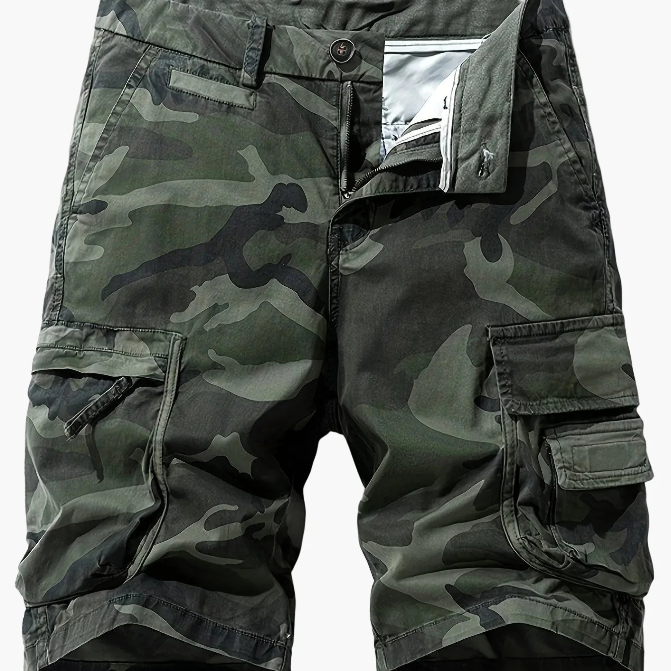 Short cargo camouflage style militaire pour homme – Idéal pour l'extérieur, loisirs et vacances - Image 12