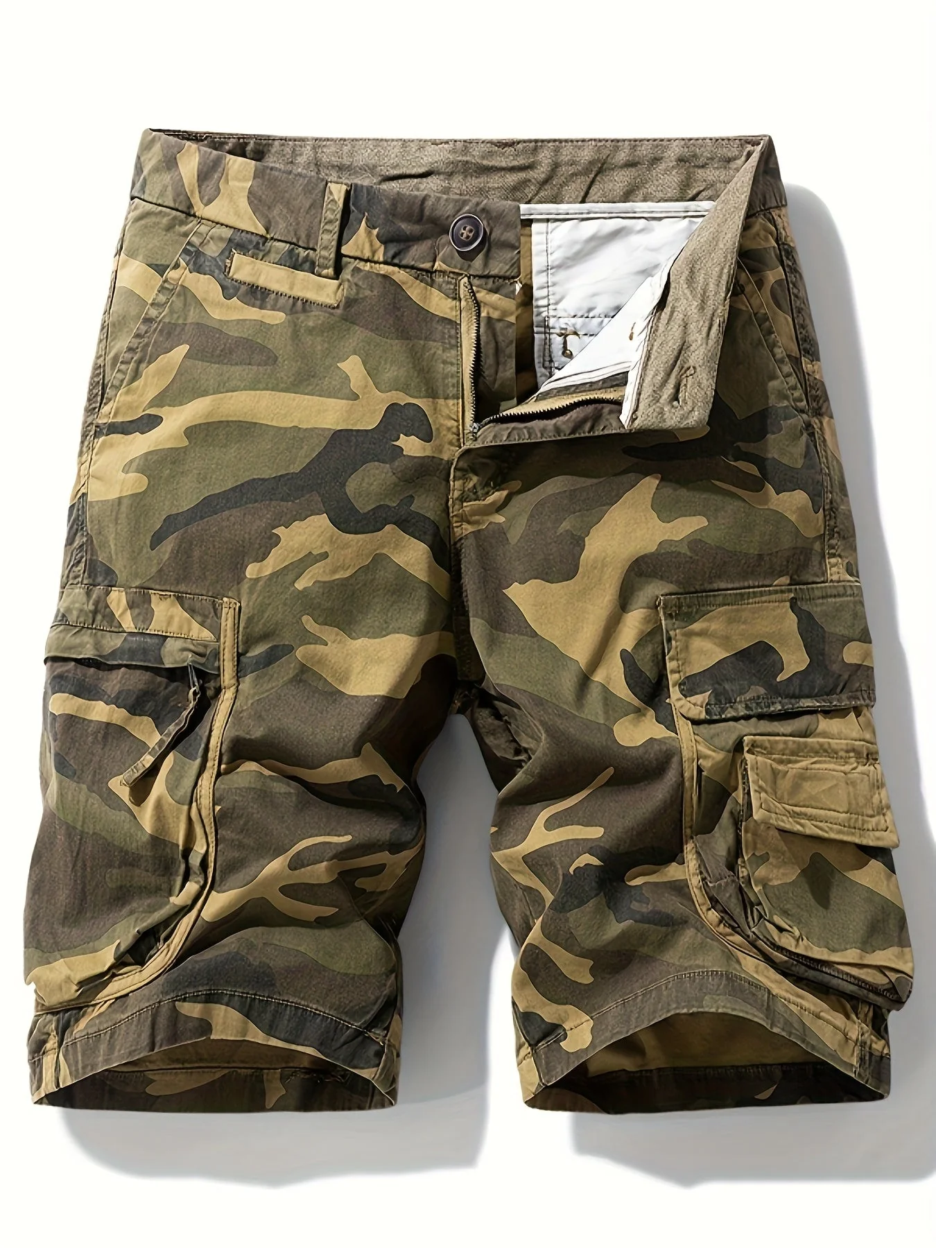 Short cargo camouflage style militaire pour homme – Idéal pour l'extérieur, loisirs et vacances - Image 2