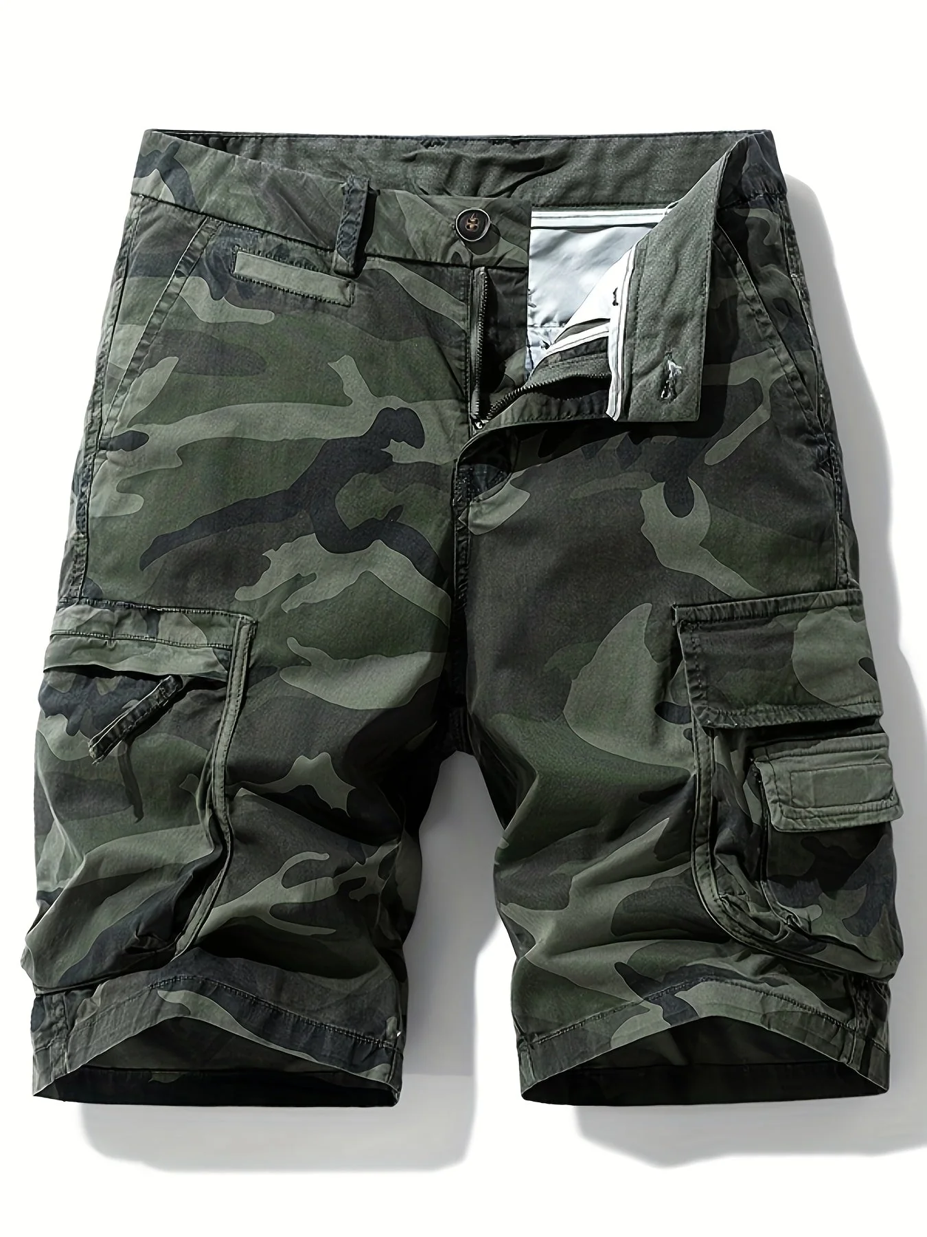 Short cargo camouflage style militaire pour homme – Idéal pour l'extérieur, loisirs et vacances - Image 3