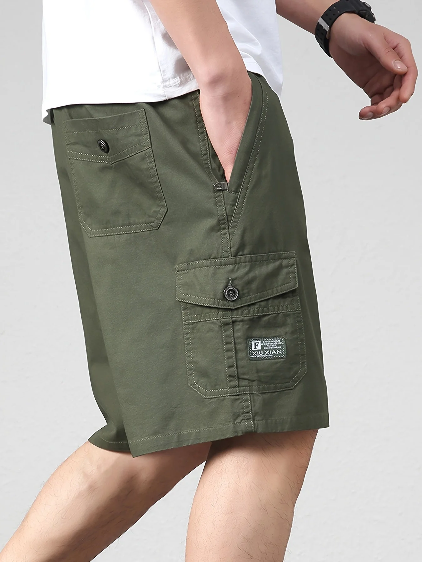 Short Cargo Décontracté Homme Multi-poches pour Usage Quotidien et Loisirs - Image 4