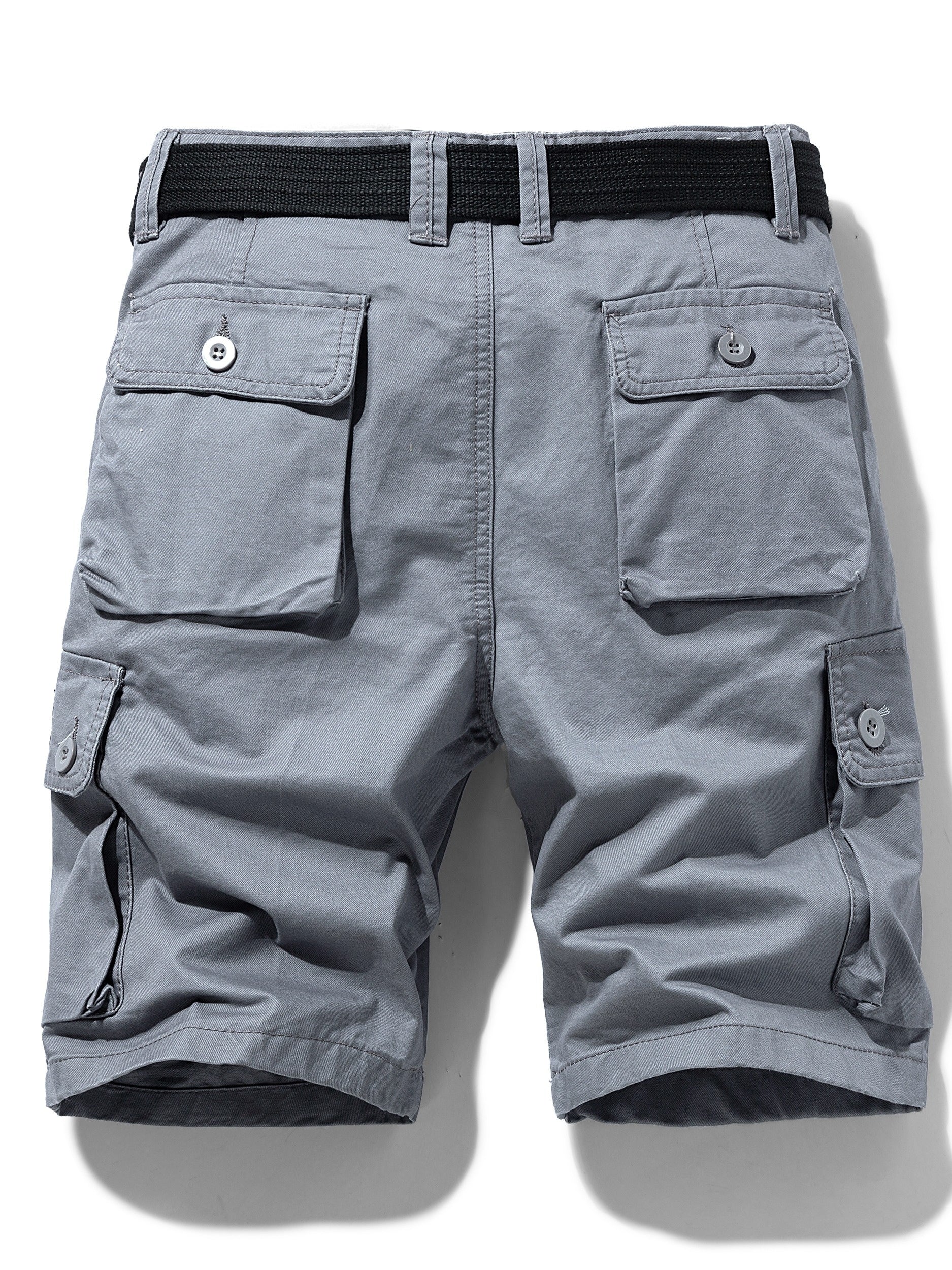 Short cargo décontracté pour homme avec poches multiples et ceinture – Idéal pour l'été et les activités de plein air - Image 10