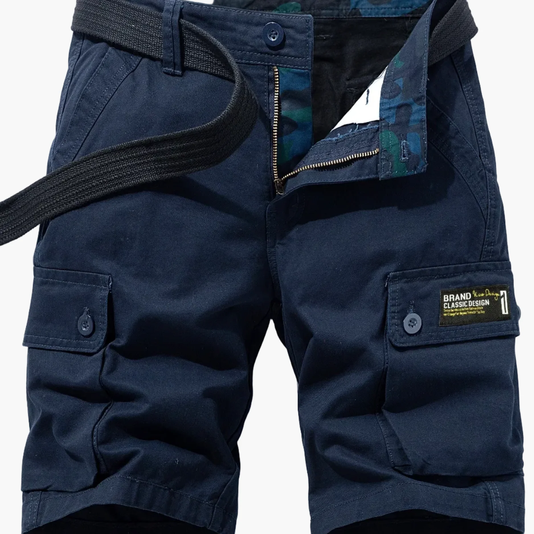 Short cargo décontracté pour homme avec poches multiples et ceinture – Idéal pour l'été et les activités de plein air - Image 15