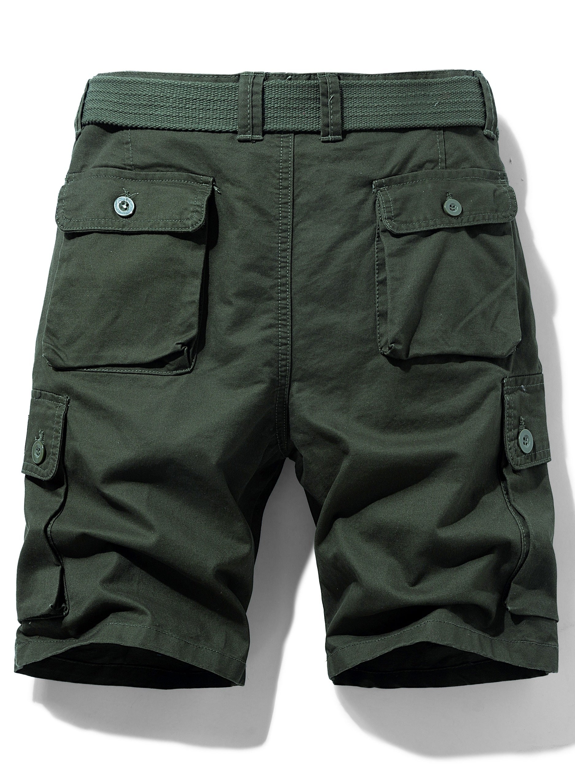 Short cargo décontracté pour homme avec poches multiples et ceinture – Idéal pour l'été et les activités de plein air - Image 9