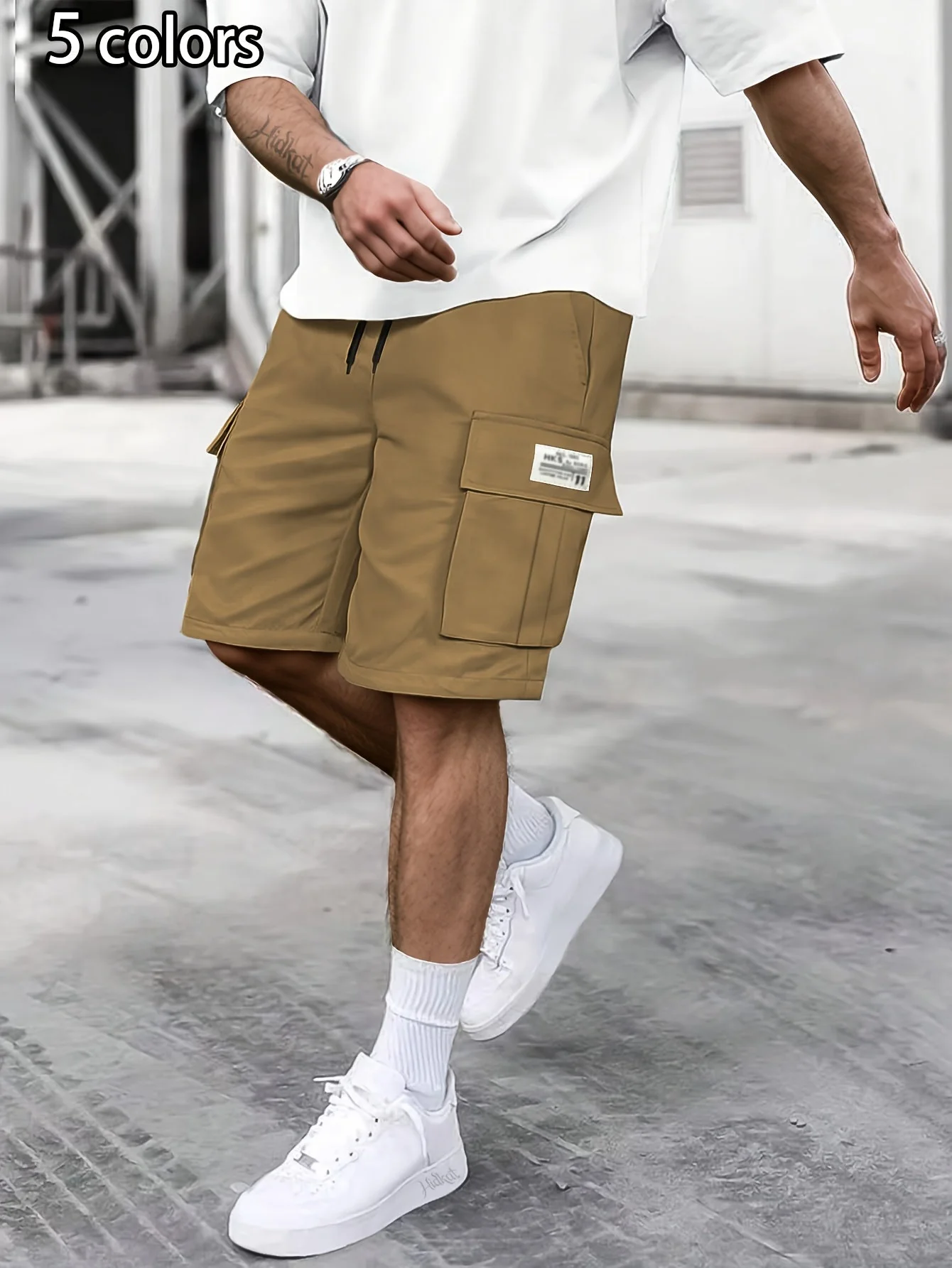 Short cargo décontracté pour homme avec poches multiples – Style urbain polyvalent - Image 2