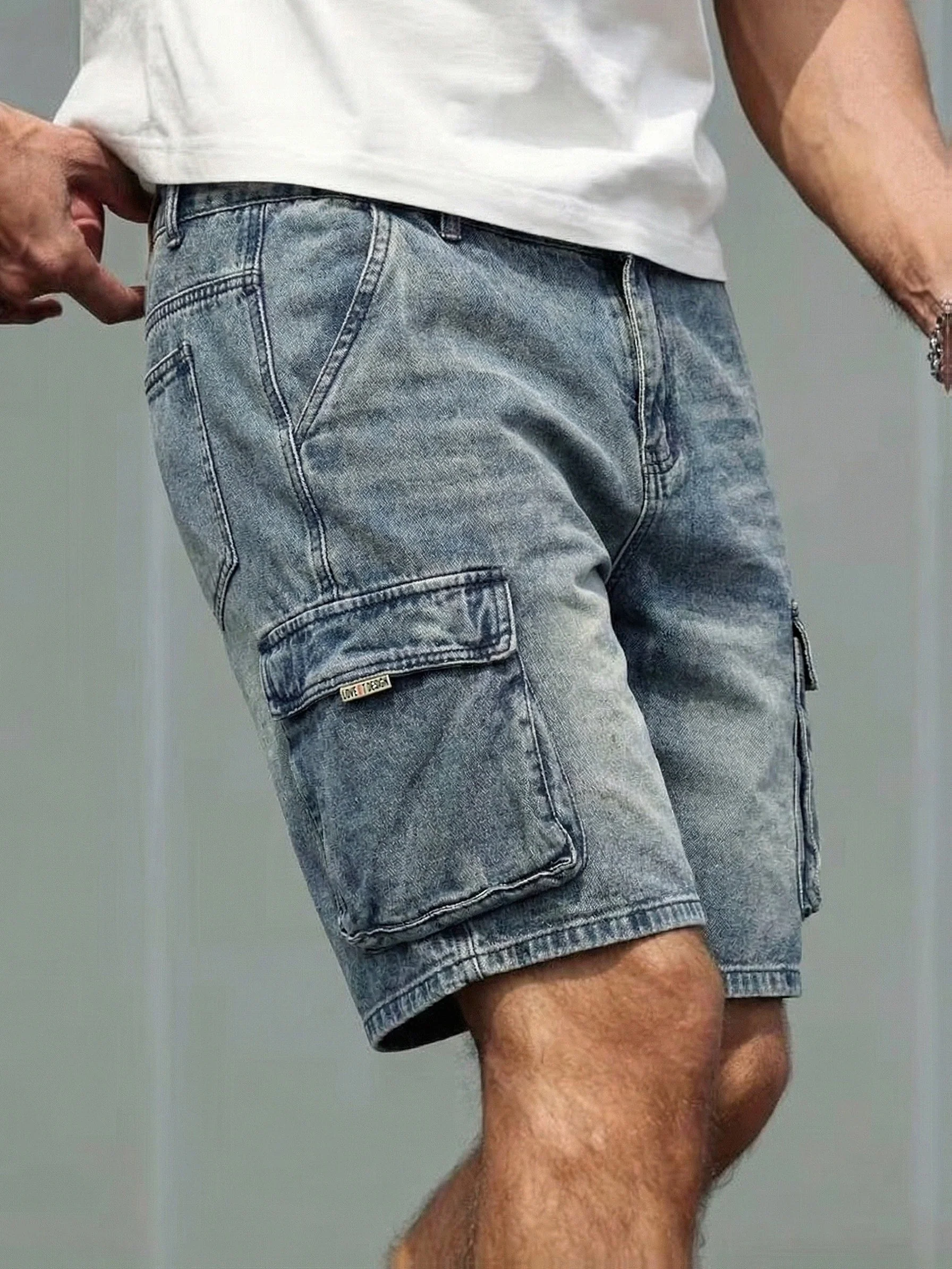 Short cargo décontracté pour homme style basique avec poches latérales - Image 5