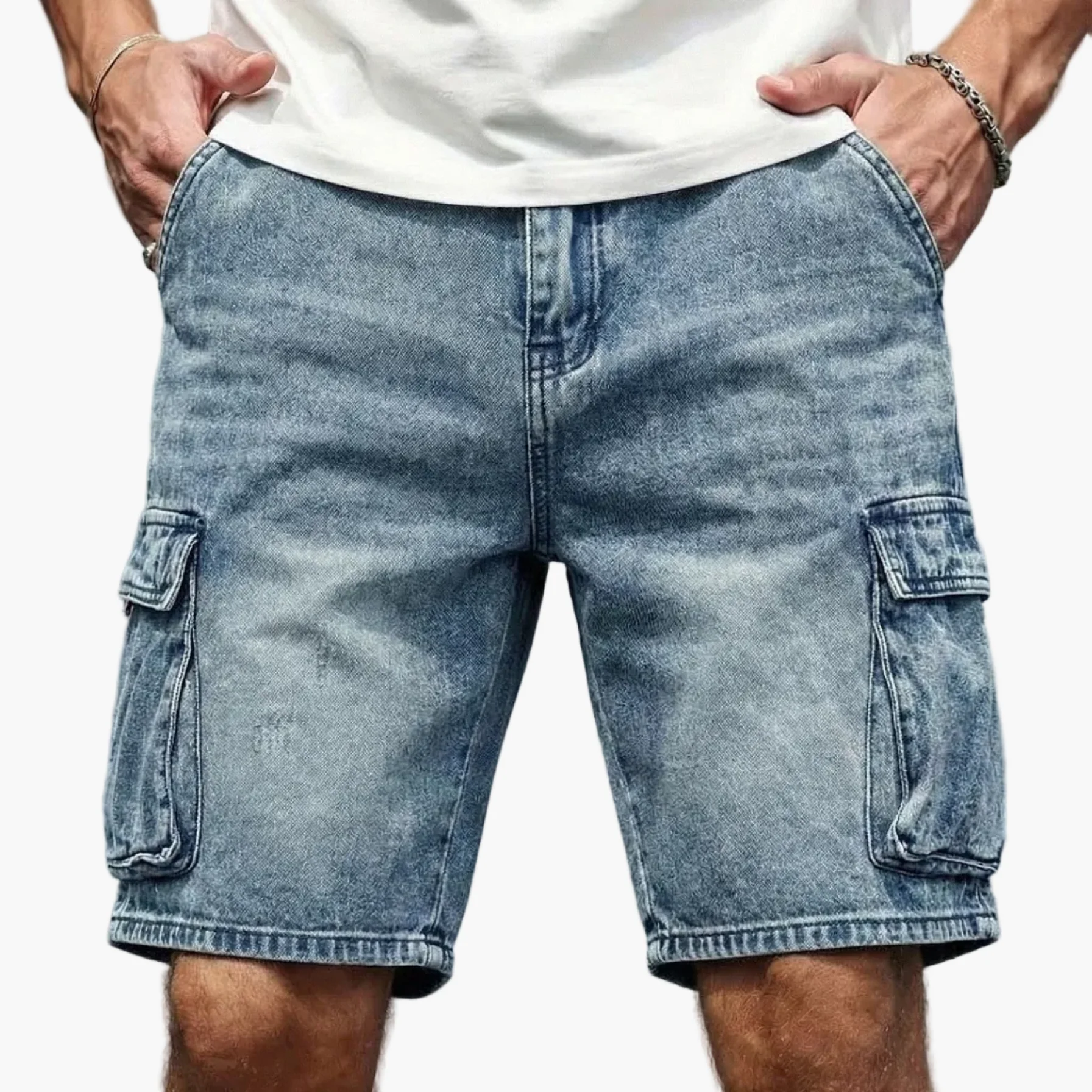 Short cargo décontracté pour homme style basique avec poches latérales - Image 6