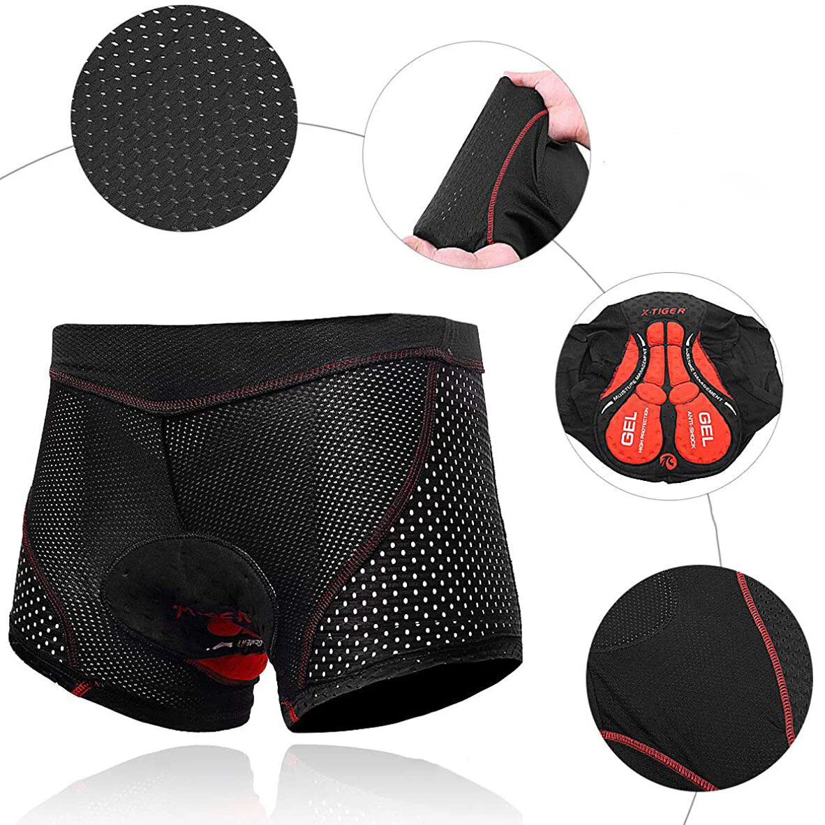 Short de cyclisme homme rembourré gel 5D respirant anti-choc pour longues distances - Image 3