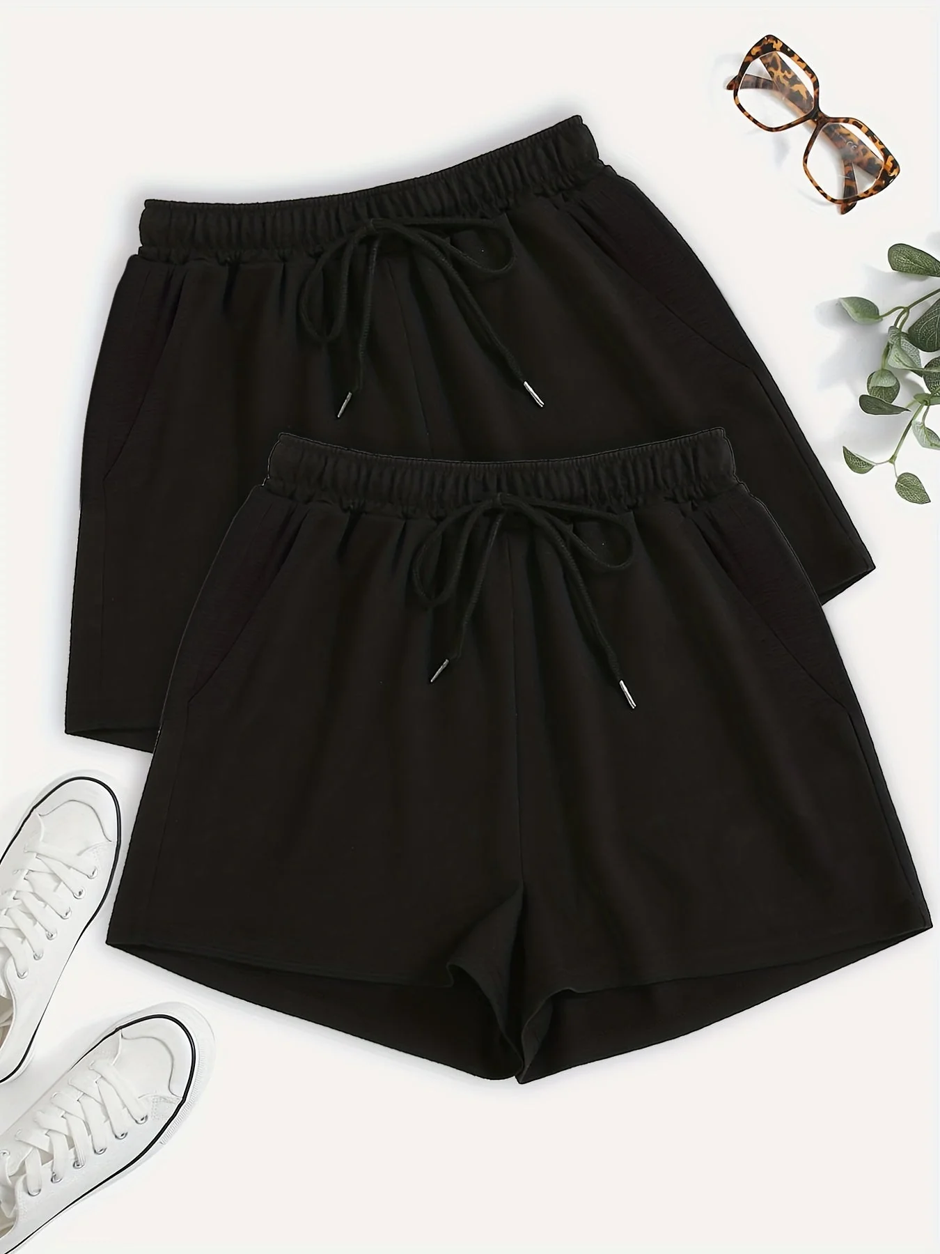 Short de sport décontracté pour femme avec taille élastique et cordon, idéal pour l'été et les loisirs - Image 3