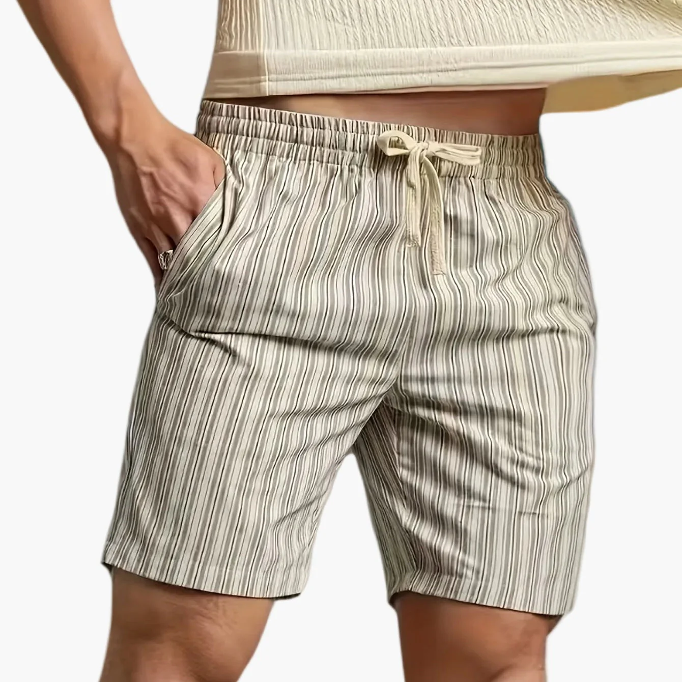 Short décontracté à rayures pour homme, style basique, idéal pour le golf et les loisirs - Image 5