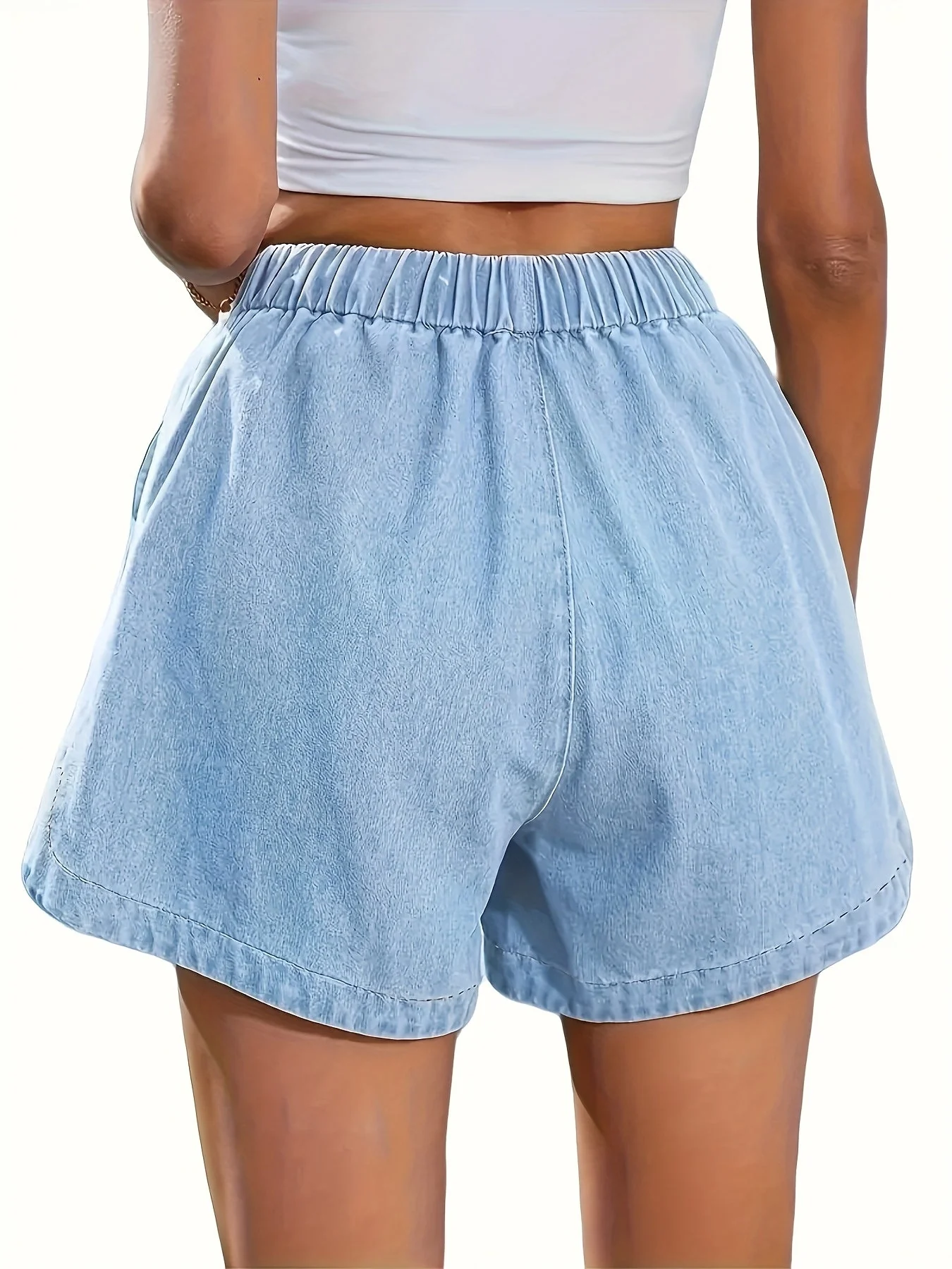 Short décontracté taille élastique femme style urbain pour l'été - Image 6