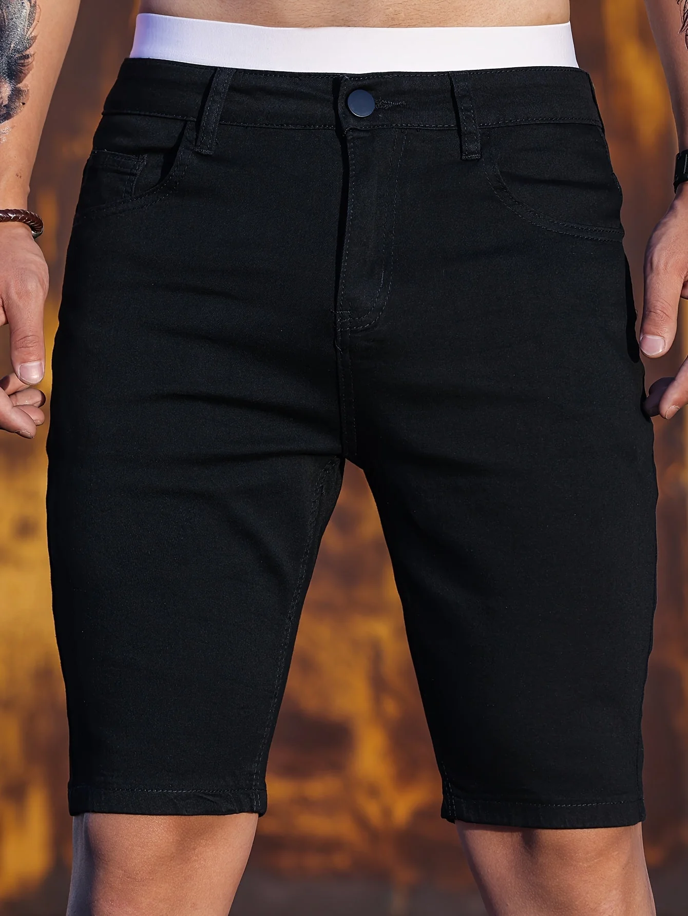 Short en jean décontracté pour homme, style skinny, idéal pour l'été et les loisirs - Image 10