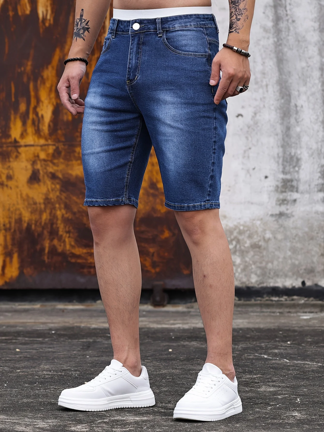 Short en jean décontracté pour homme, style skinny, idéal pour l'été et les loisirs - Image 9