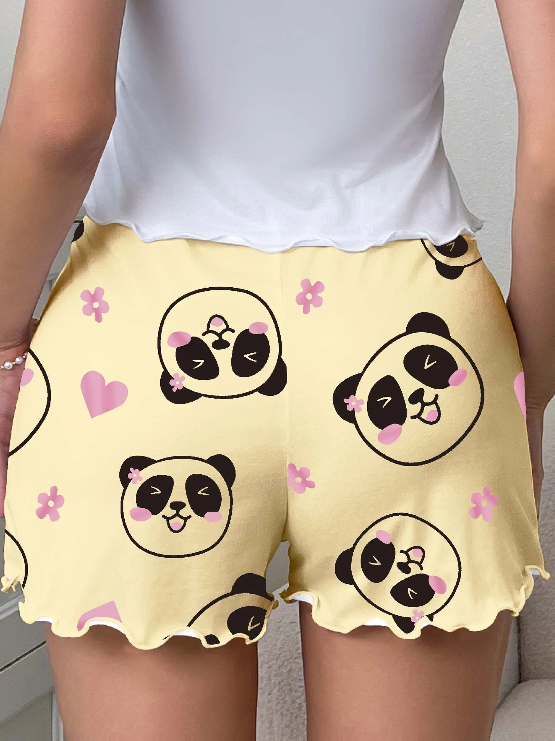Short de pyjama décontracté pour femme avec motif panda kawaii, idéal pour la nuit et la détente - Image 6