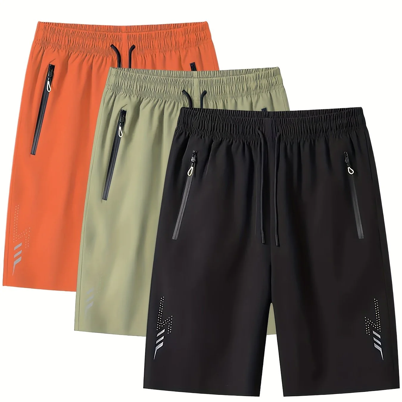Short de sport décontracté pour homme avec poches zippées et motif géométrique - Image 13