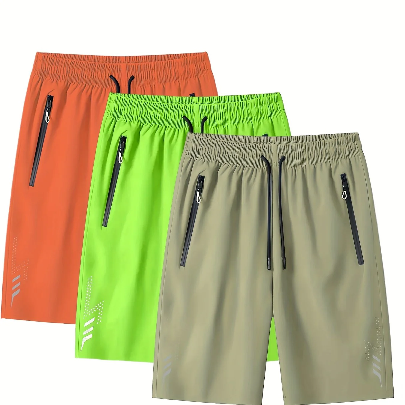 Short de sport décontracté pour homme avec poches zippées et motif géométrique - Image 14