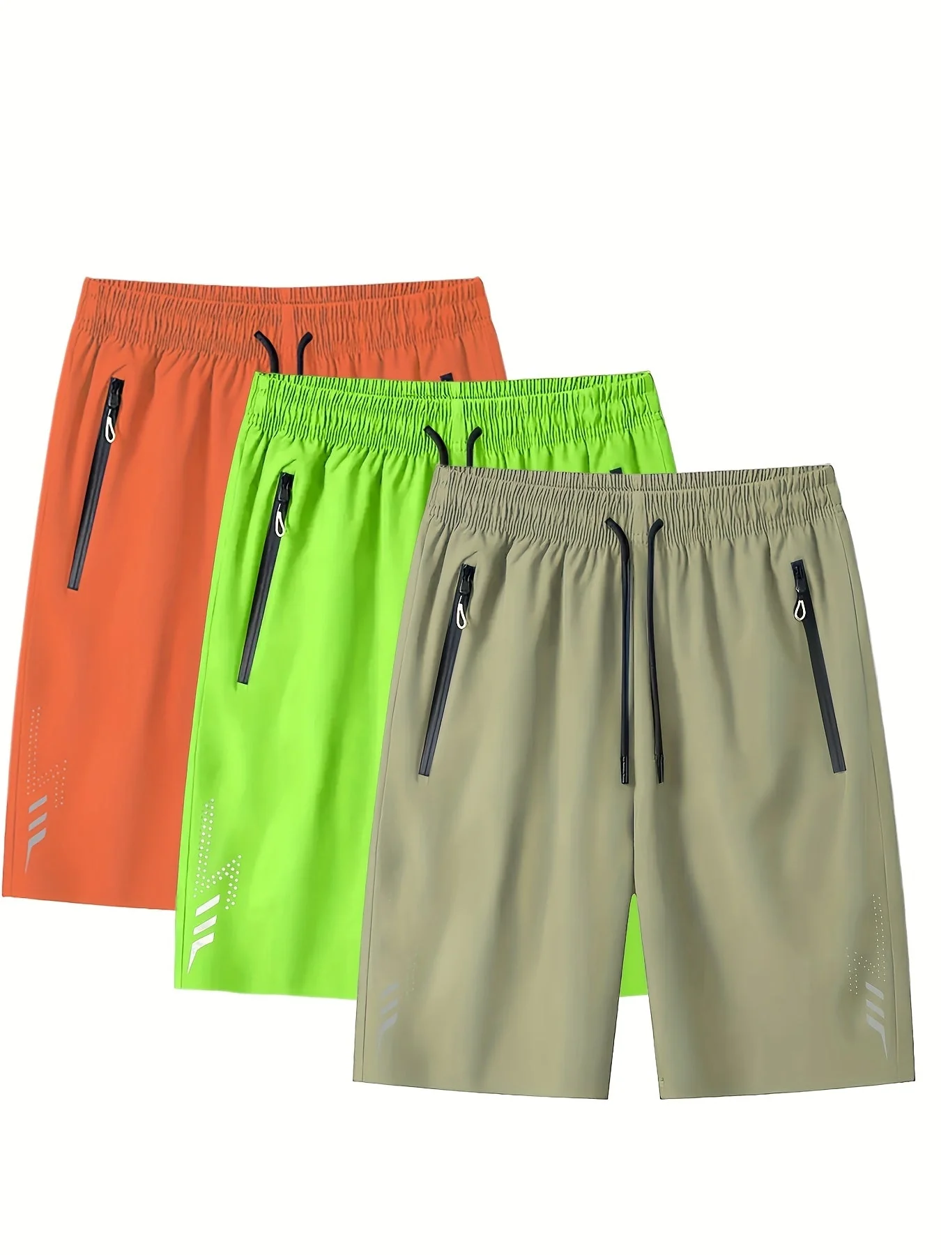 Short de sport décontracté pour homme avec poches zippées et motif géométrique - Image 4