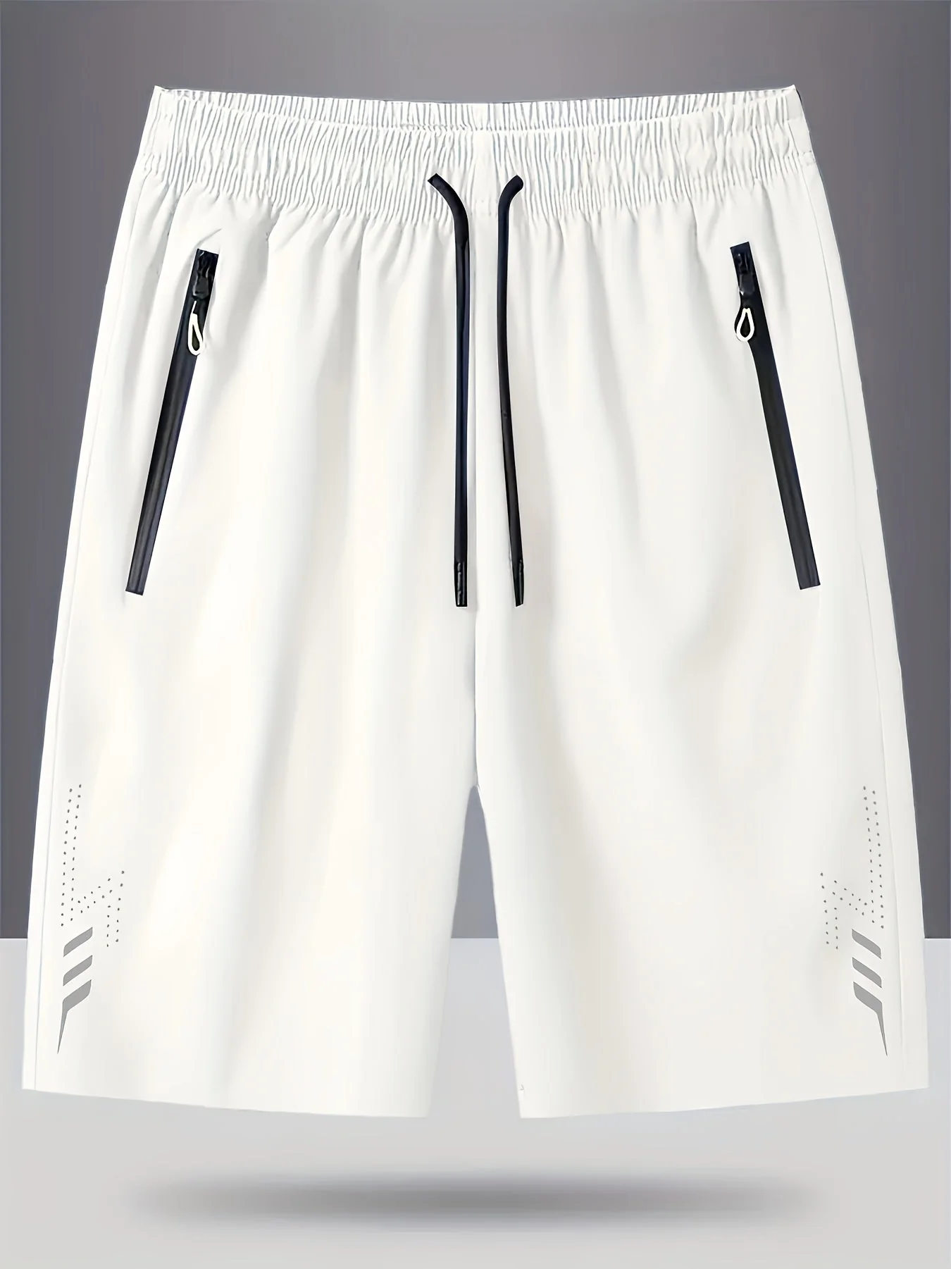 Short de sport décontracté pour homme avec poches zippées et motif géométrique - Image 5