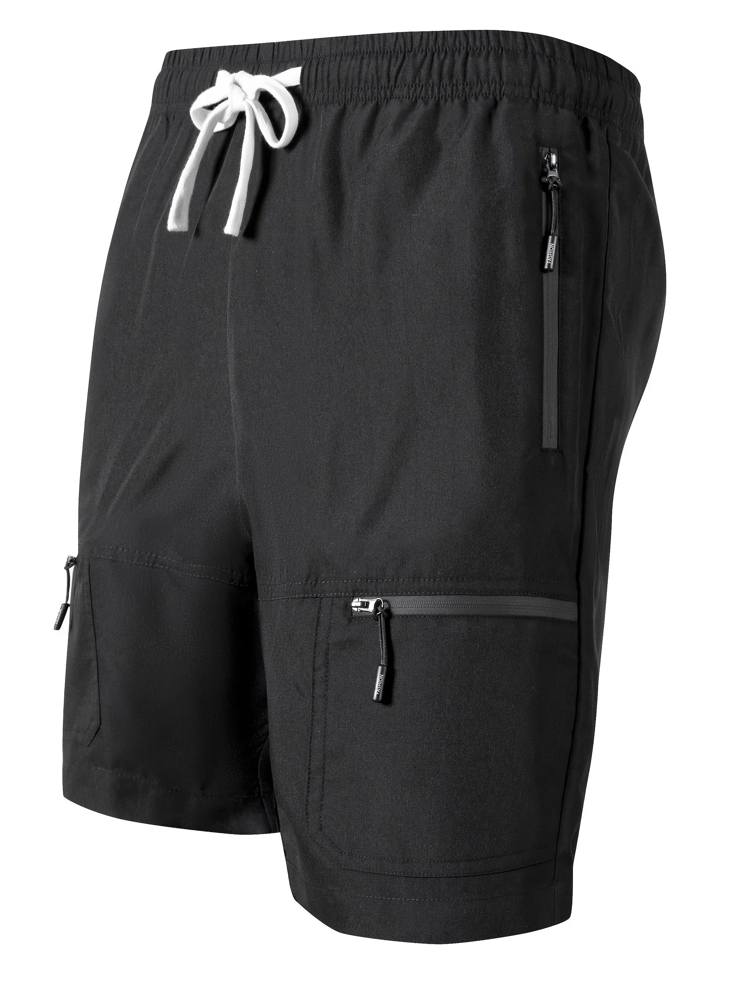 Short de sport homme multi-poches à fermeture éclair, style décontracté pour activités sportives et plein air - Image 2
