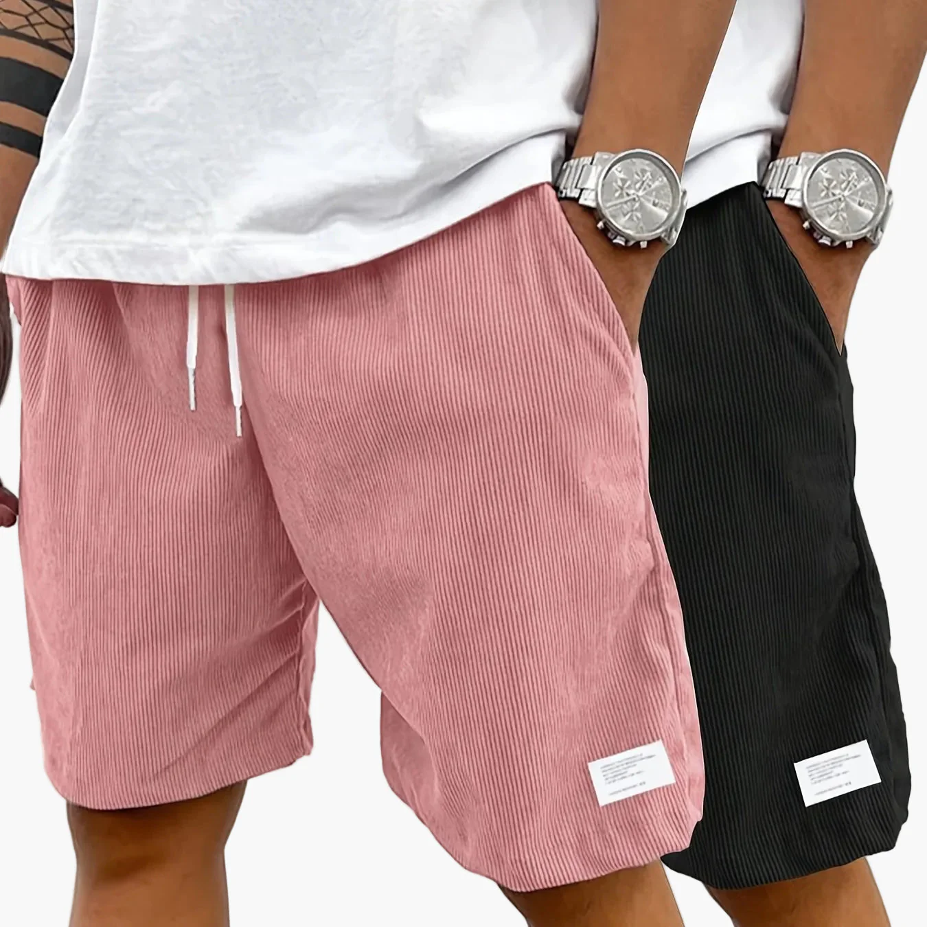 Short vintage décontracté pour homme avec poches – Style urbain idéal pour l'été et les loisirs - Image 10