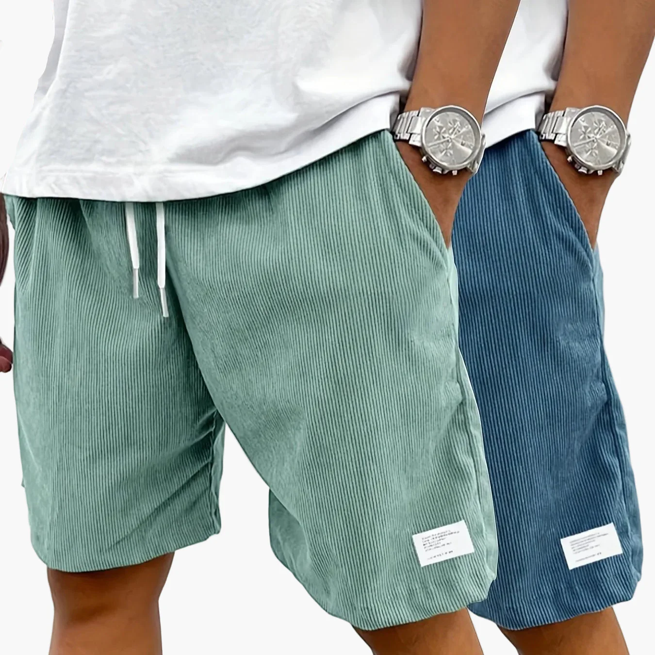Short vintage décontracté pour homme avec poches – Style urbain idéal pour l'été et les loisirs - Image 12