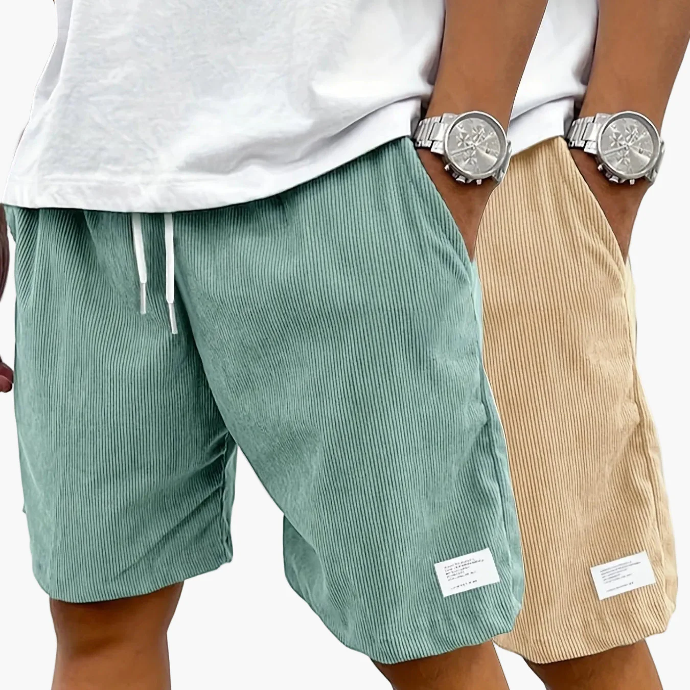 Short vintage décontracté pour homme avec poches – Style urbain idéal pour l'été et les loisirs - Image 13