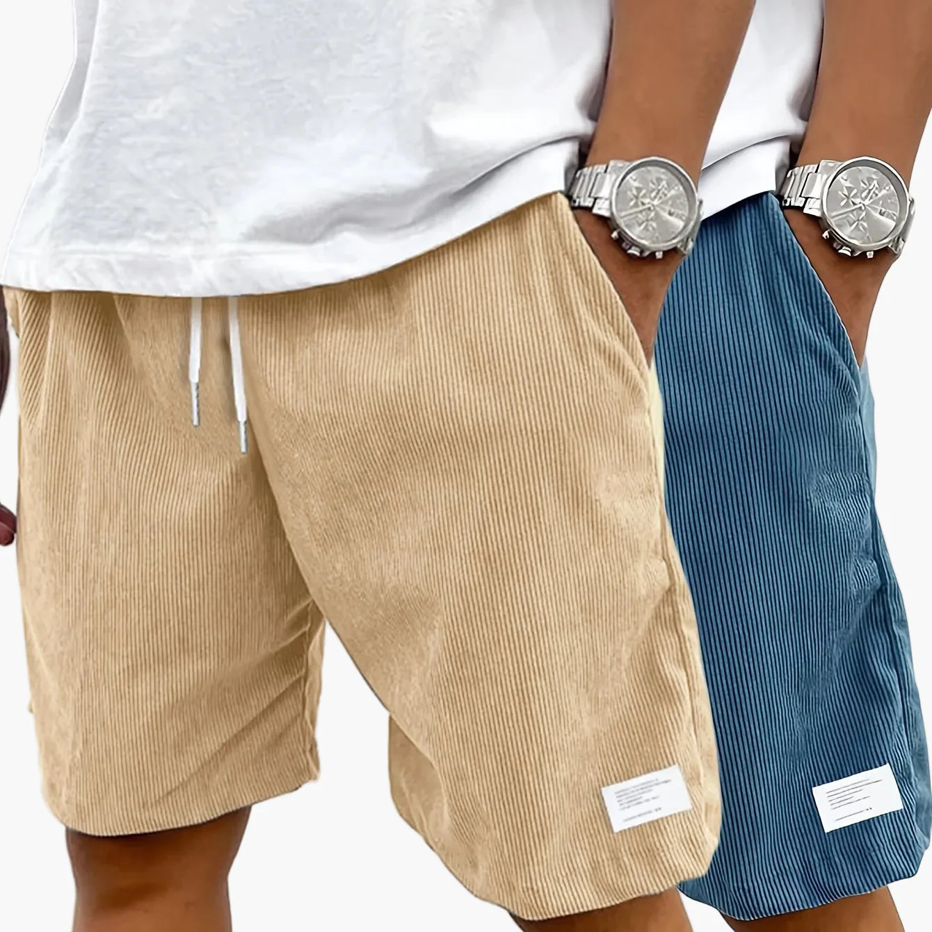 Short vintage décontracté pour homme avec poches – Style urbain idéal pour l'été et les loisirs - Image 14