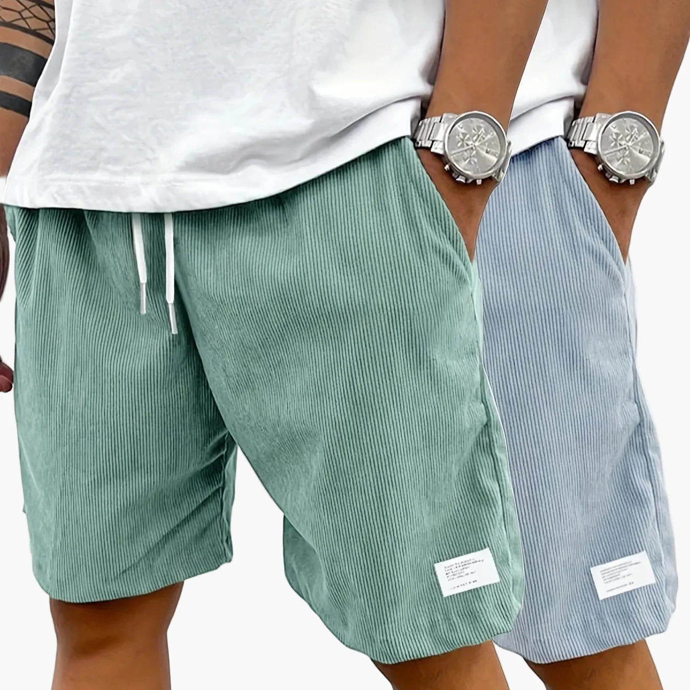 Short vintage décontracté pour homme avec poches – Style urbain idéal pour l'été et les loisirs - Image 15