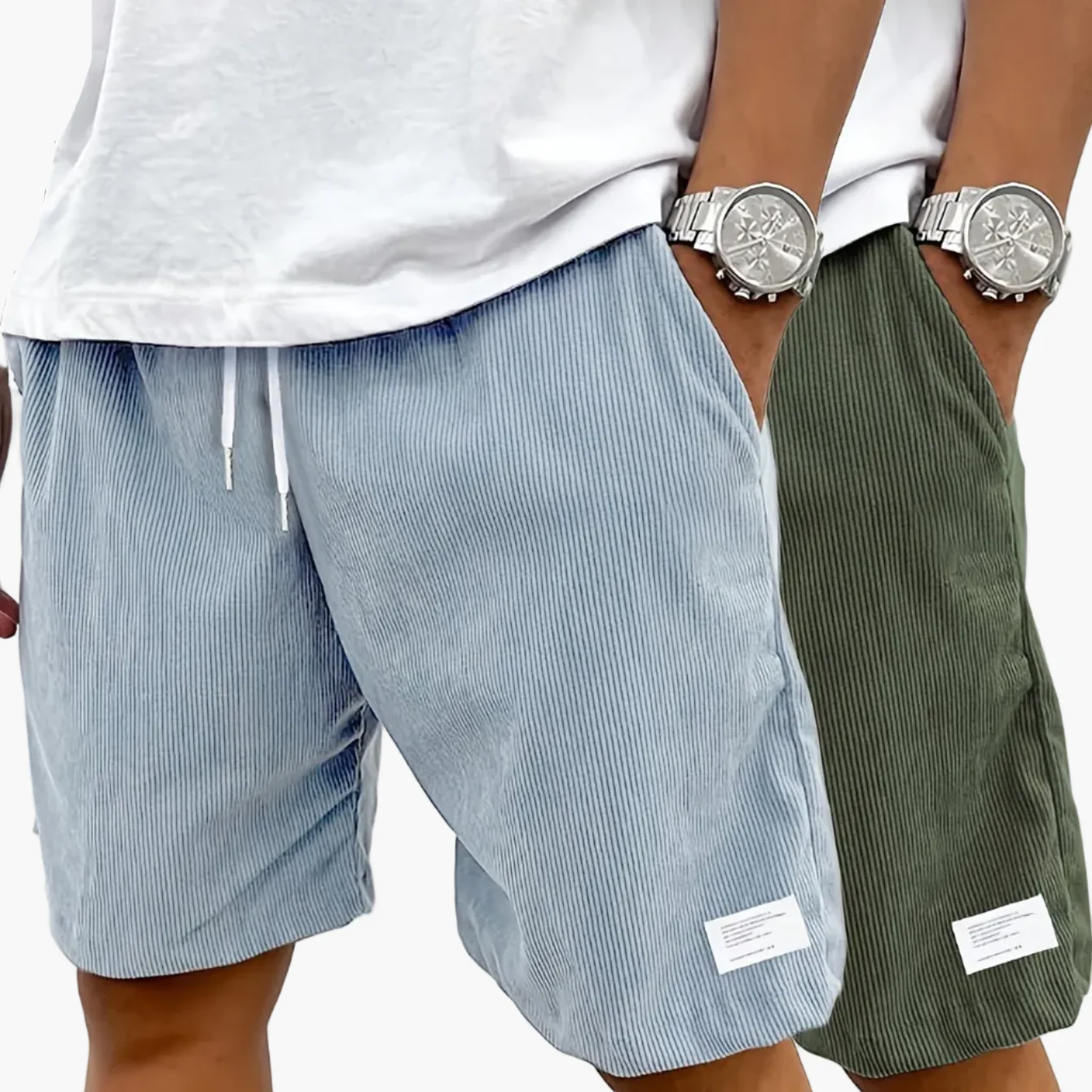Short vintage décontracté pour homme avec poches – Style urbain idéal pour l'été et les loisirs - Image 16