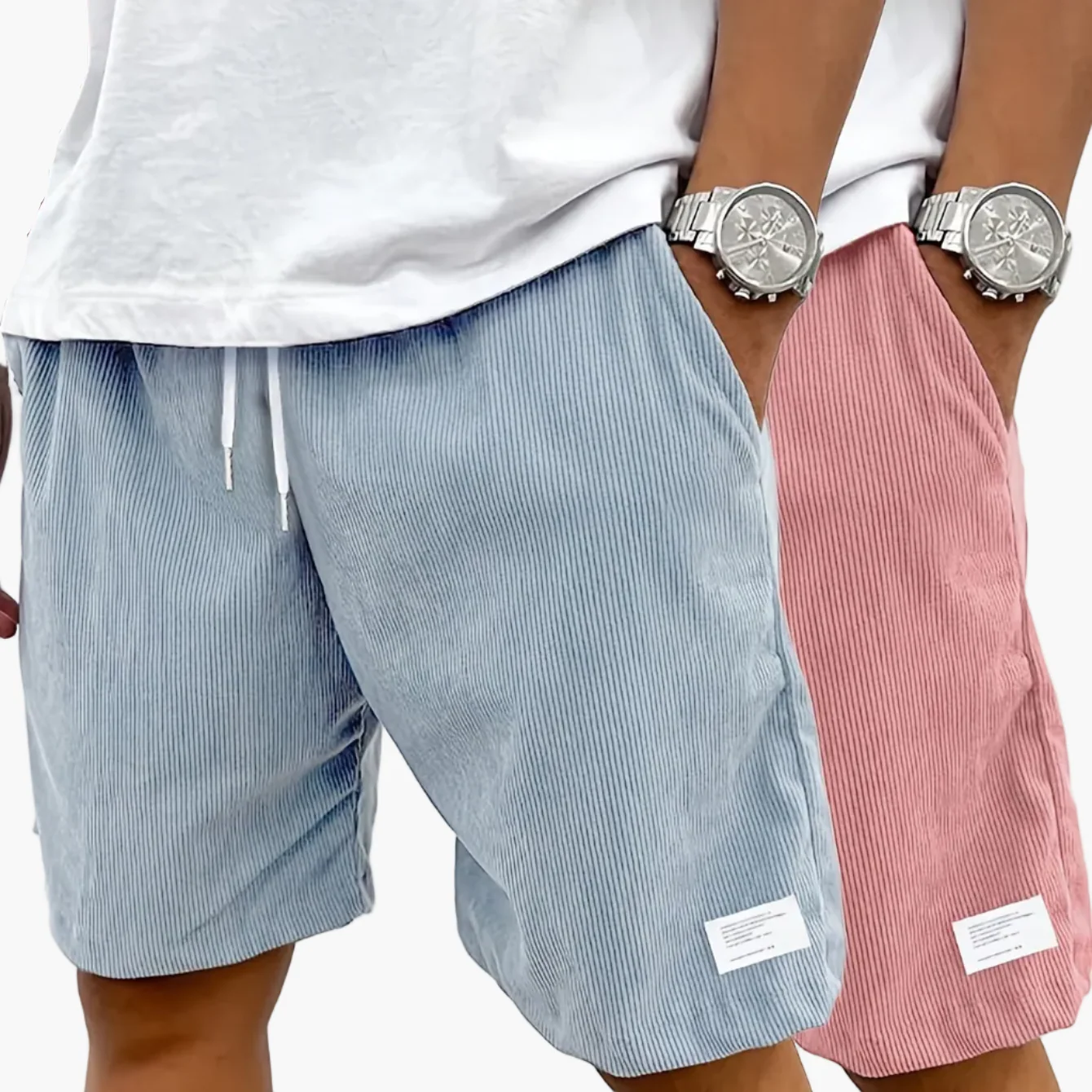 Short vintage décontracté pour homme avec poches – Style urbain idéal pour l'été et les loisirs - Image 17