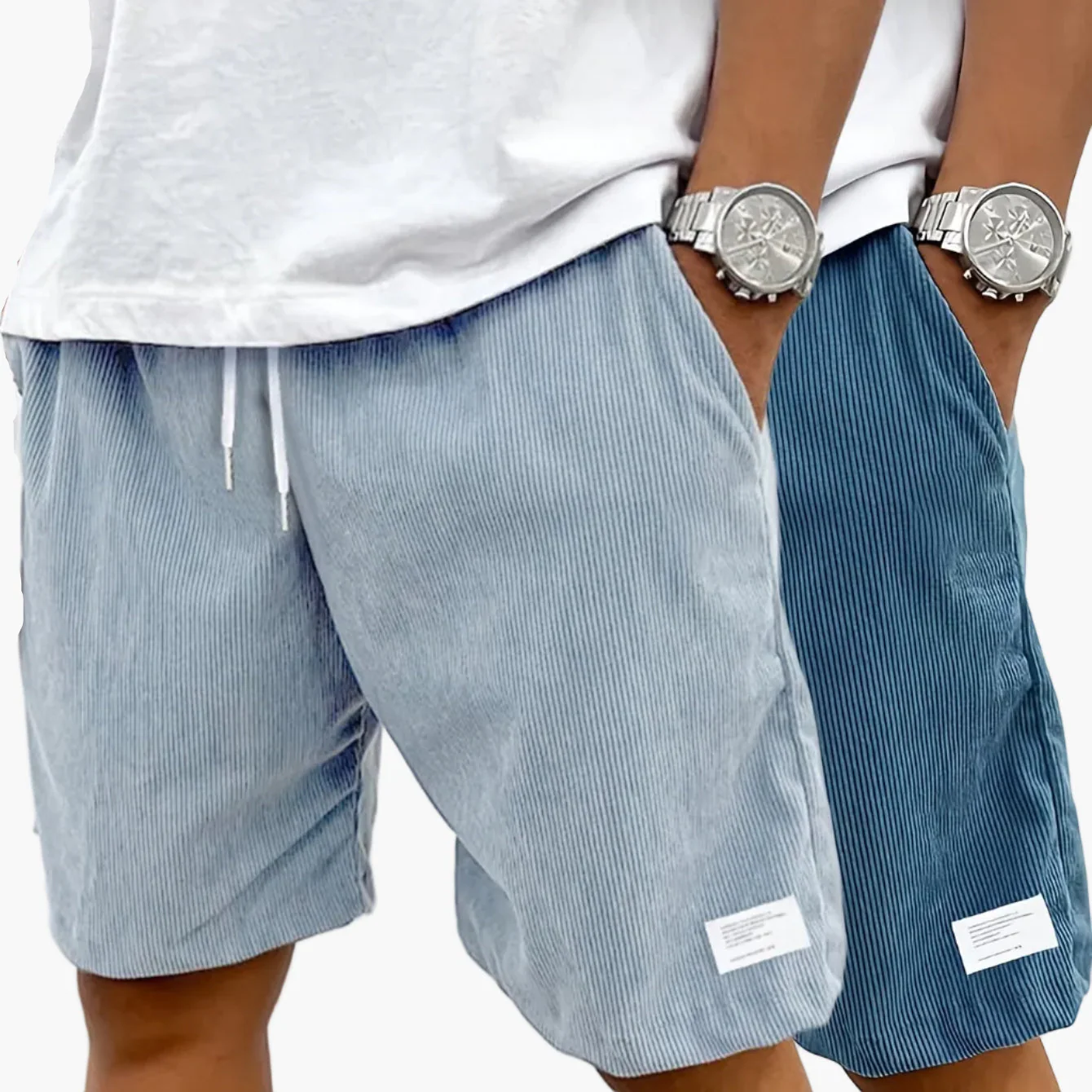 Short vintage décontracté pour homme avec poches – Style urbain idéal pour l'été et les loisirs - Image 18