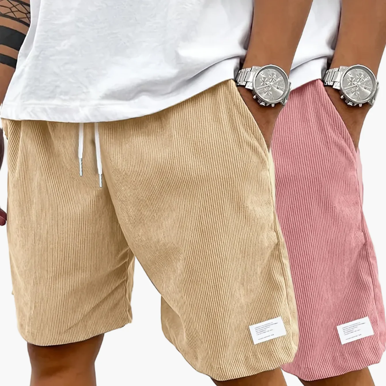 Short vintage décontracté pour homme avec poches – Style urbain idéal pour l'été et les loisirs - Image 19