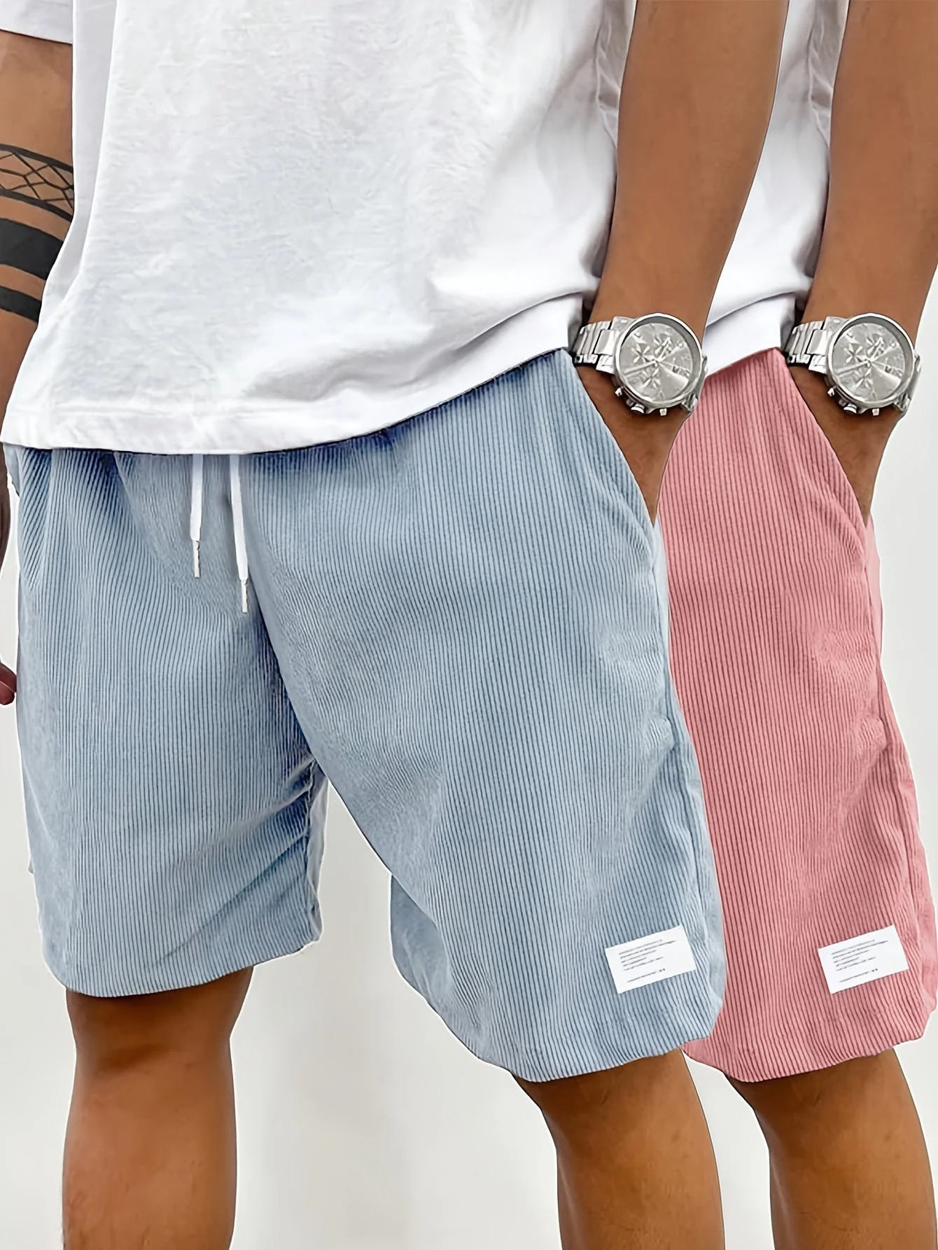Short vintage décontracté pour homme avec poches – Style urbain idéal pour l'été et les loisirs - Image 3