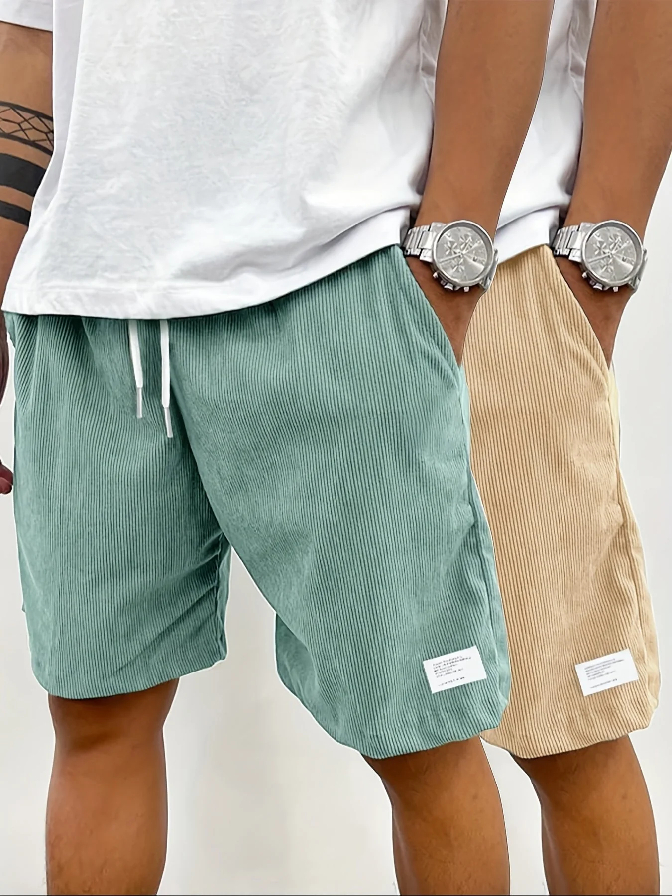 Short vintage décontracté pour homme avec poches – Style urbain idéal pour l'été et les loisirs - Image 4