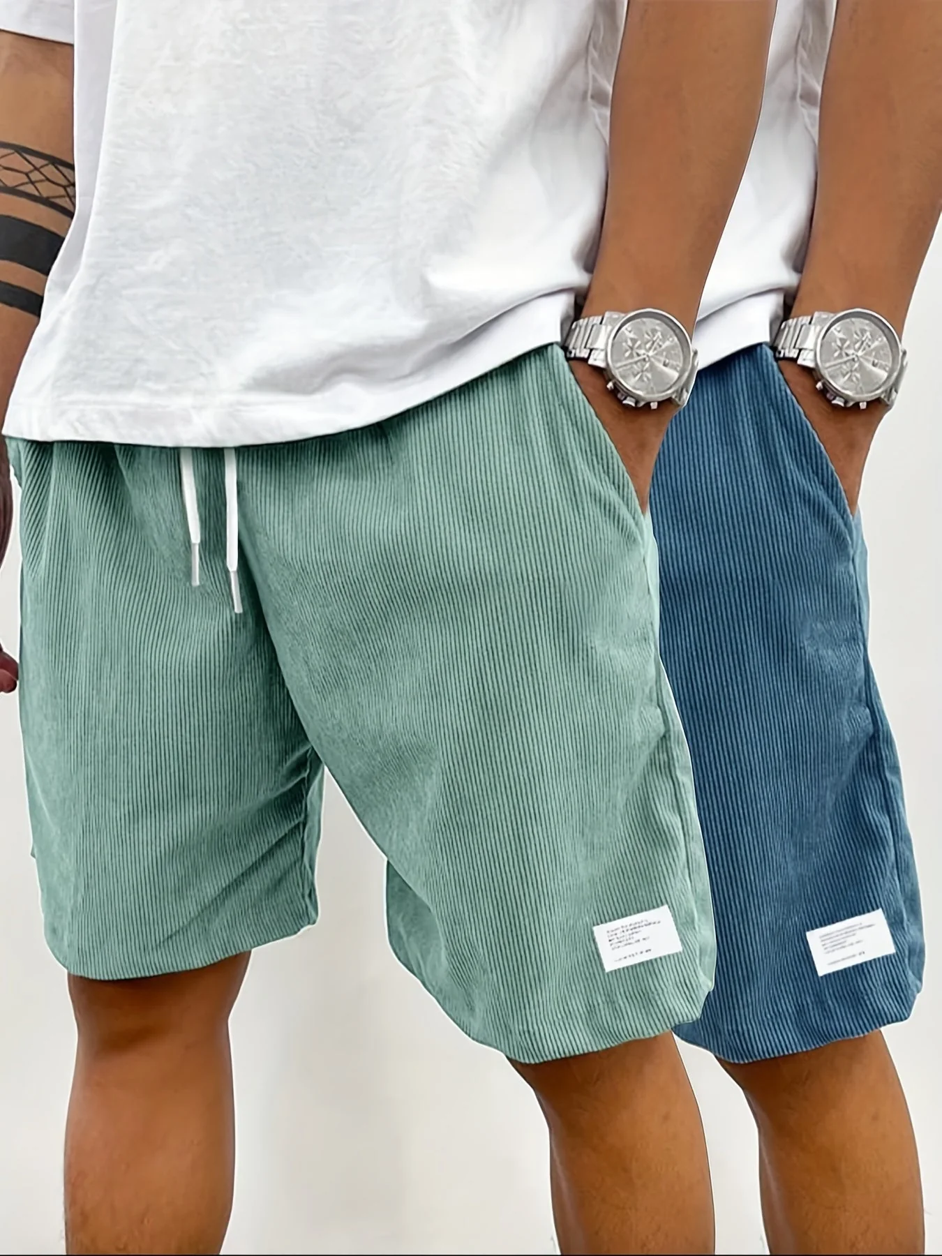 Short vintage décontracté pour homme avec poches – Style urbain idéal pour l'été et les loisirs - Image 5