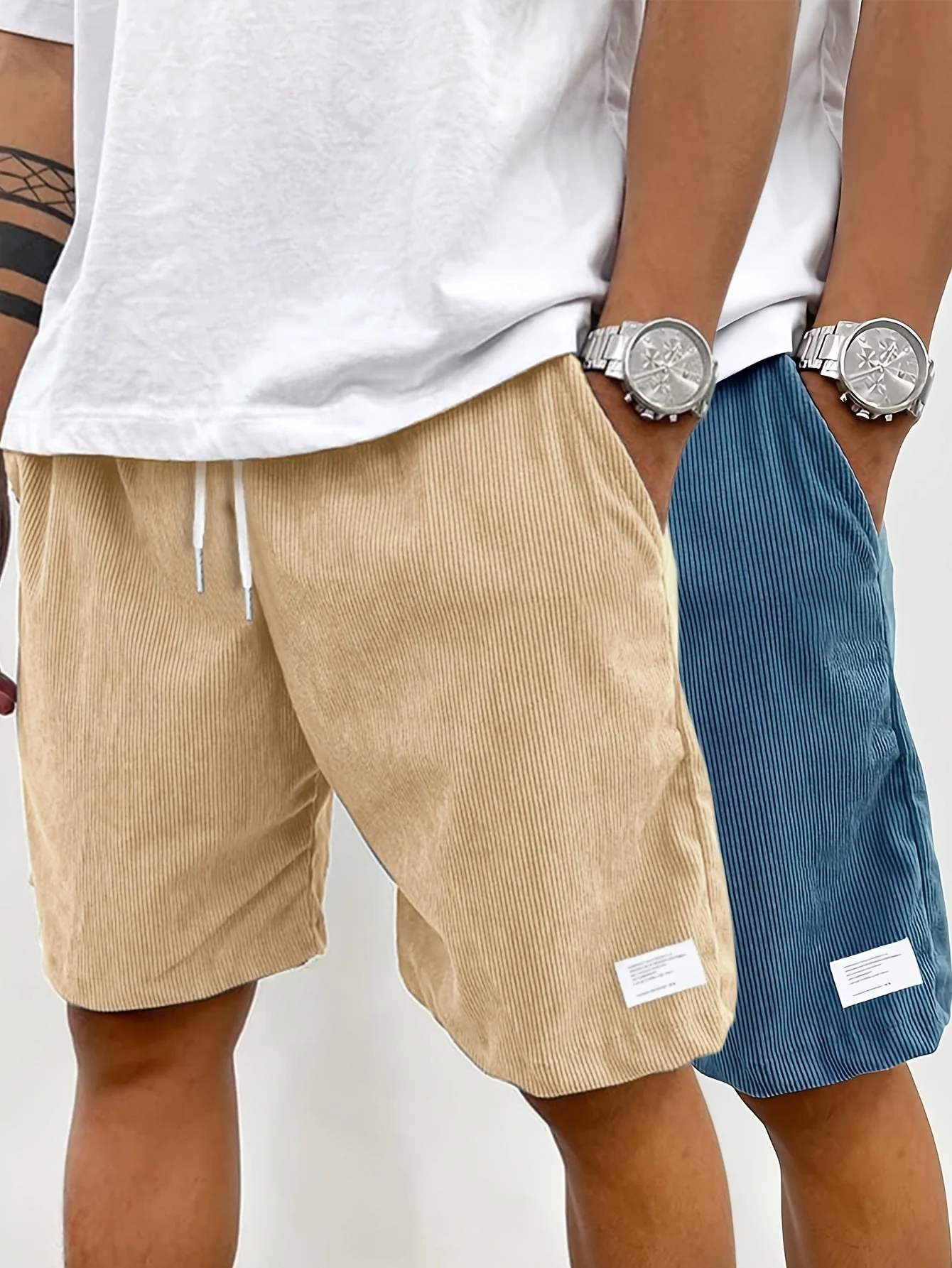 Short vintage décontracté pour homme avec poches – Style urbain idéal pour l'été et les loisirs - Image 6