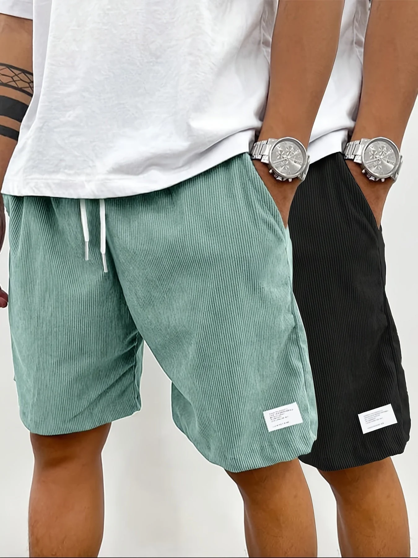 Short vintage décontracté pour homme avec poches – Style urbain idéal pour l'été et les loisirs - Image 7