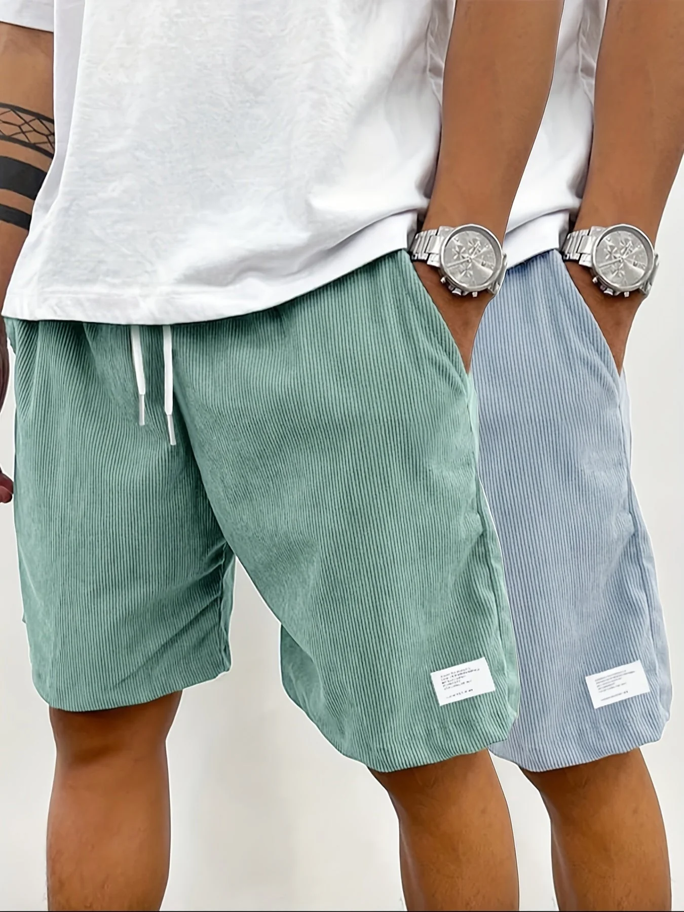 Short vintage décontracté pour homme avec poches – Style urbain idéal pour l'été et les loisirs - Image 8