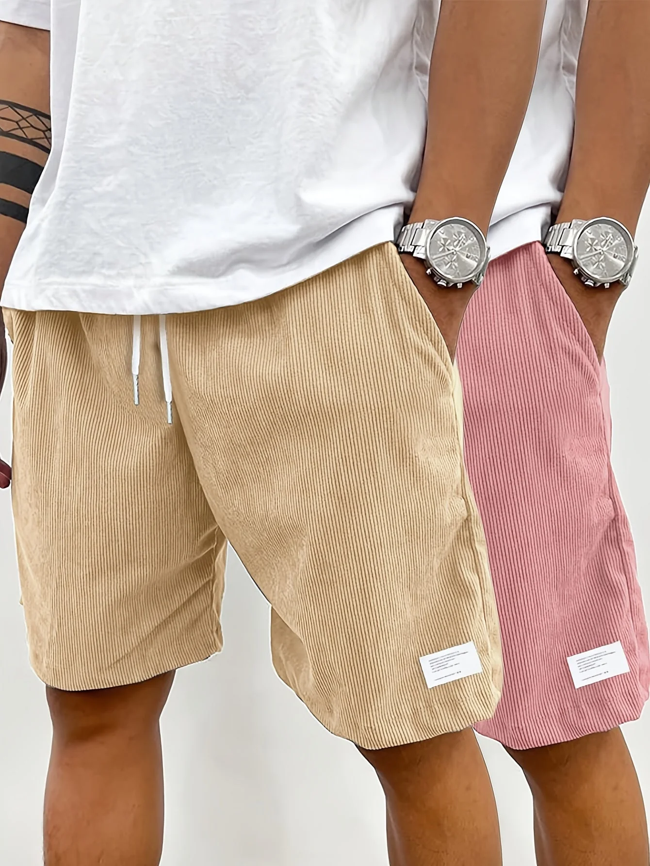 Short vintage décontracté pour homme avec poches – Style urbain idéal pour l'été et les loisirs - Image 9