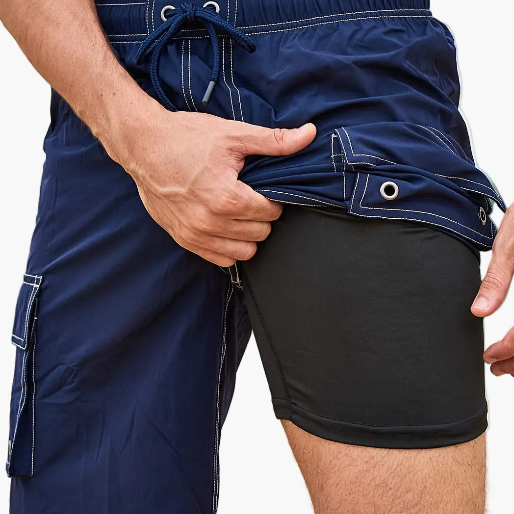 Shorts de bain homme sport à doublure anti-frottement avec poche – Idéal plage et piscine - Image 13