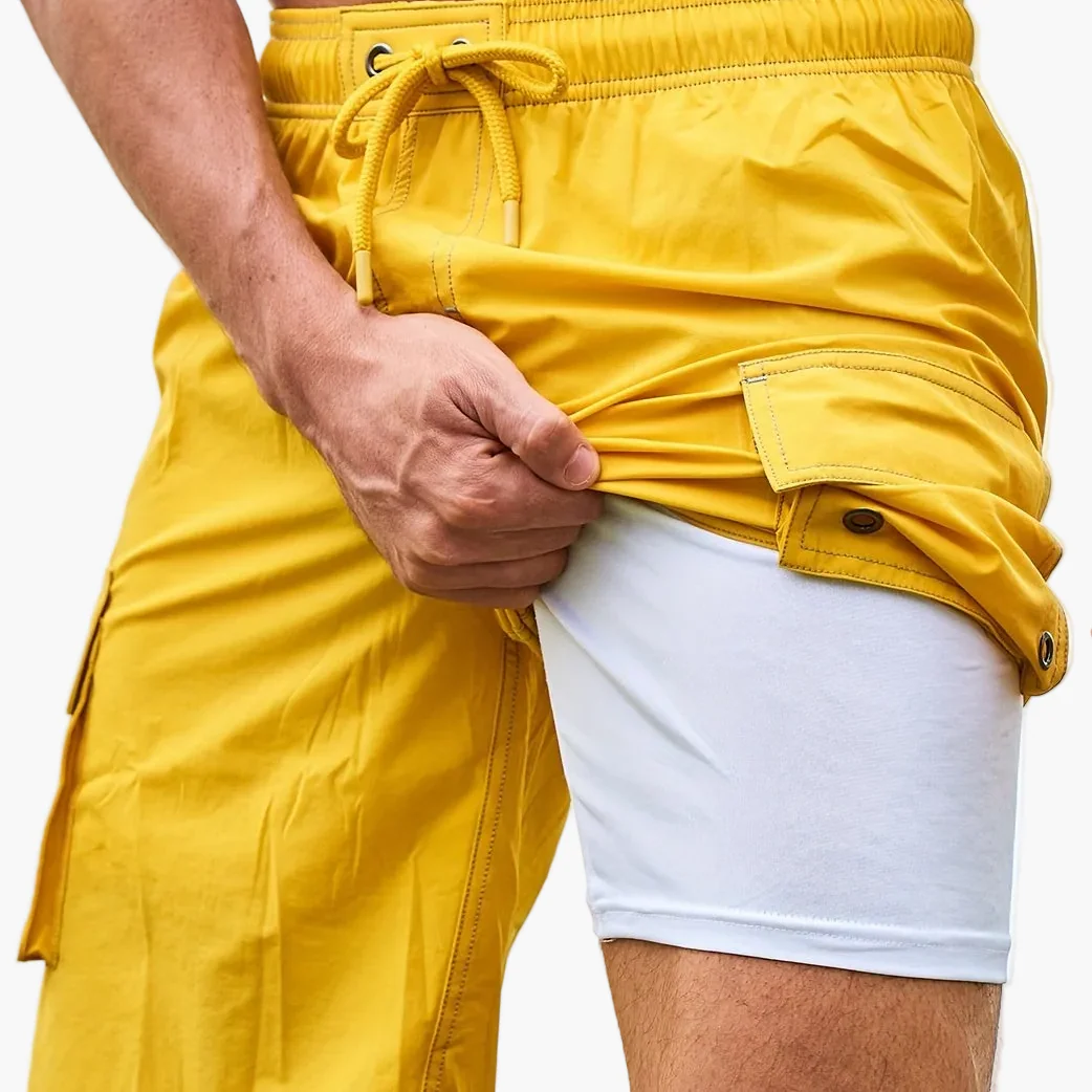 Shorts de bain homme sport à doublure anti-frottement avec poche – Idéal plage et piscine - Image 18
