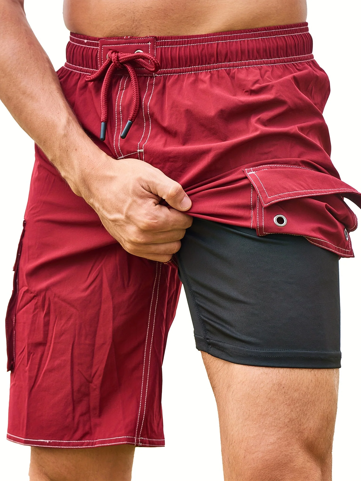 Shorts de bain homme sport à doublure anti-frottement avec poche – Idéal plage et piscine - Image 8