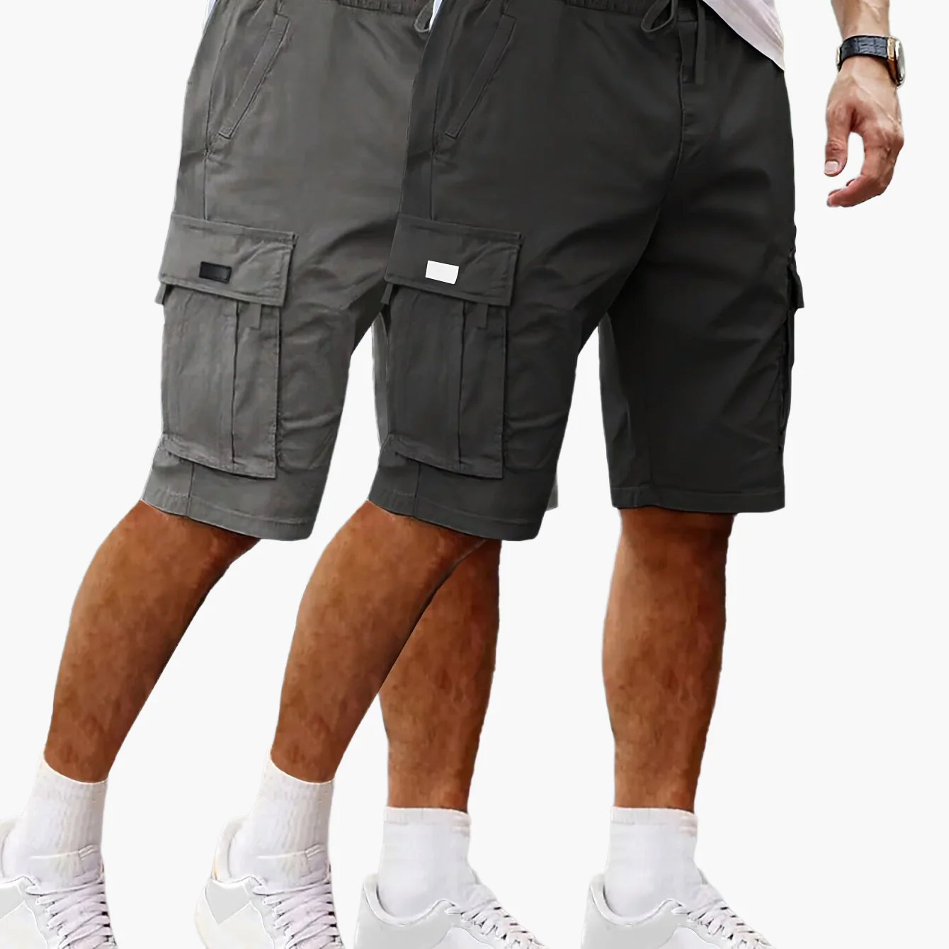 Shorts cargo décontractés pour homme 2 pièces, style urbain et polyvalent, idéals pour loisirs et activités extérieures - Image 11