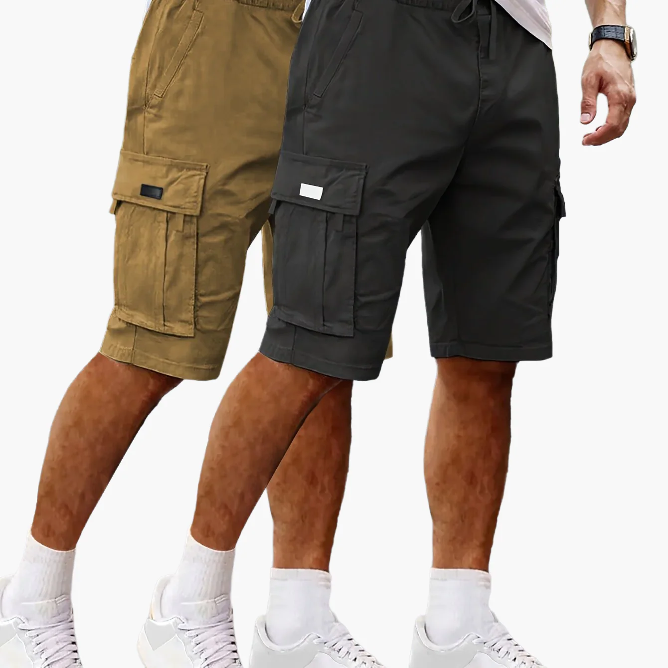Shorts cargo décontractés pour homme 2 pièces, style urbain et polyvalent, idéals pour loisirs et activités extérieures - Image 12